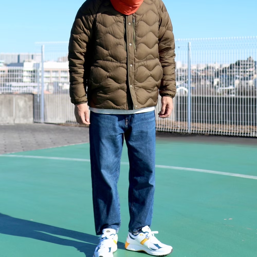 Uniqlo x White Mountaineering WPJ Ultra Light Down Oversized Jacket Olive 착용 스타일 - 1