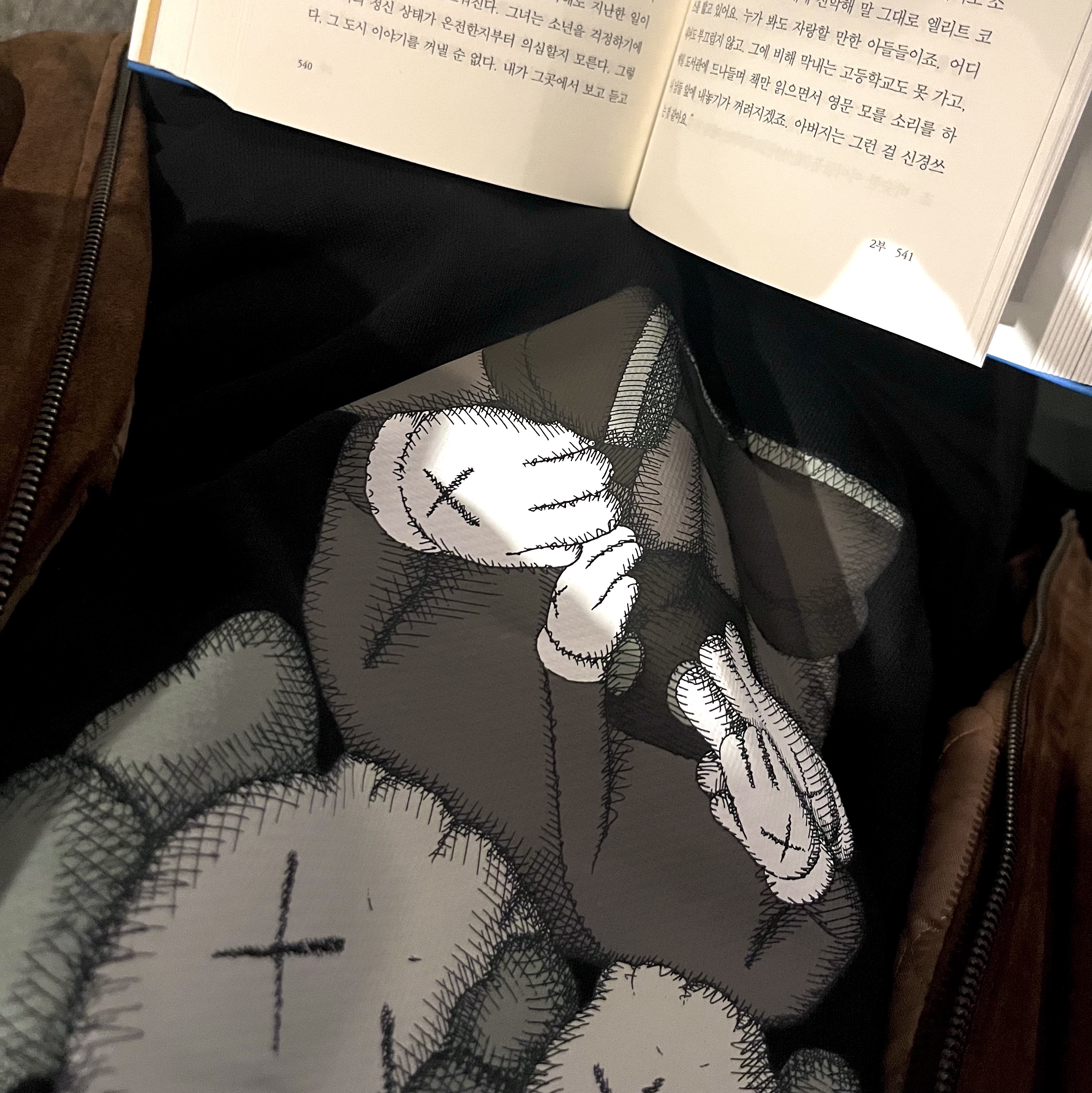 Uniqlo UT x Kaws Long Sleeve Sweatshirt Black 착용 스타일
