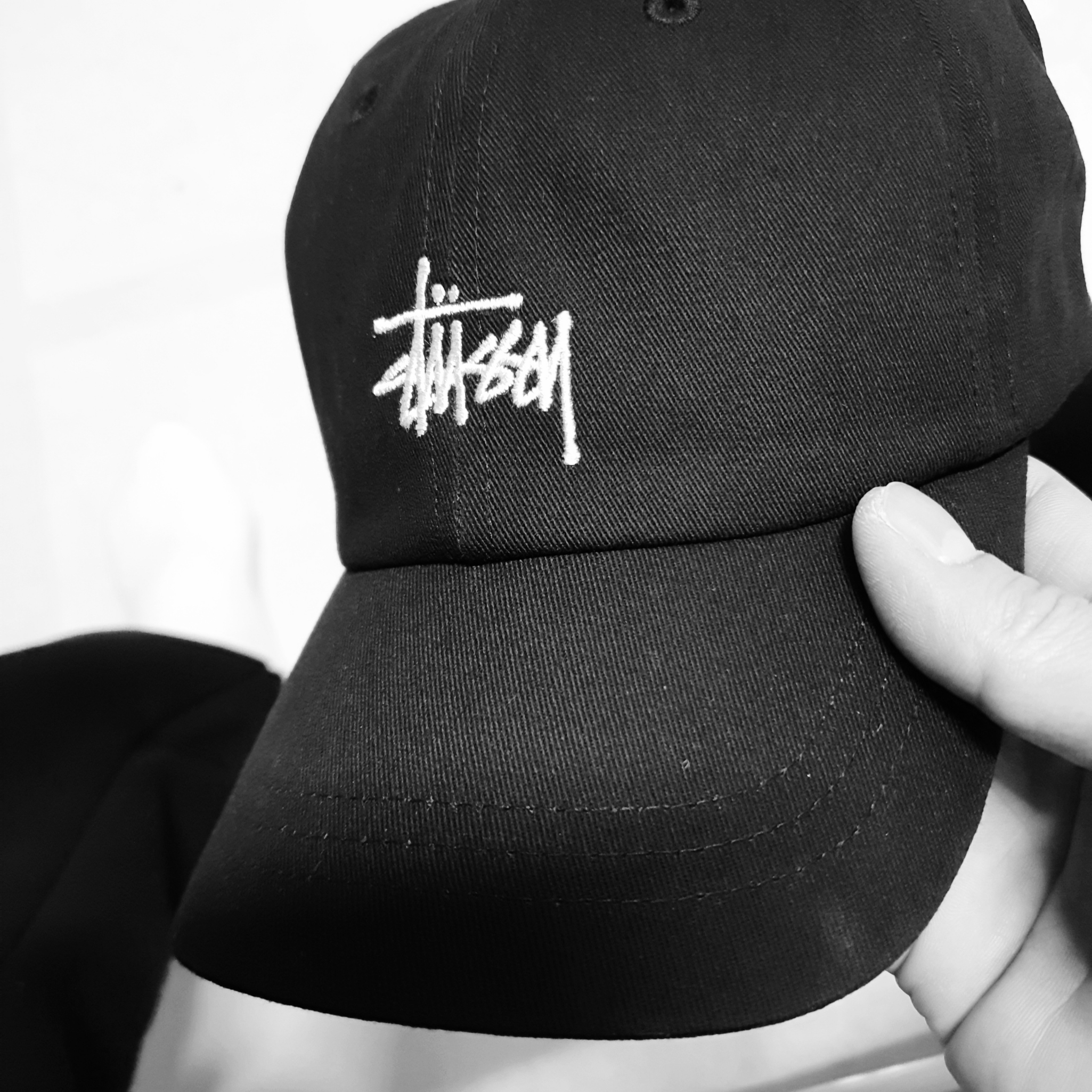Stussy Basic Stock Low Pro Cap Black 착용 스타일