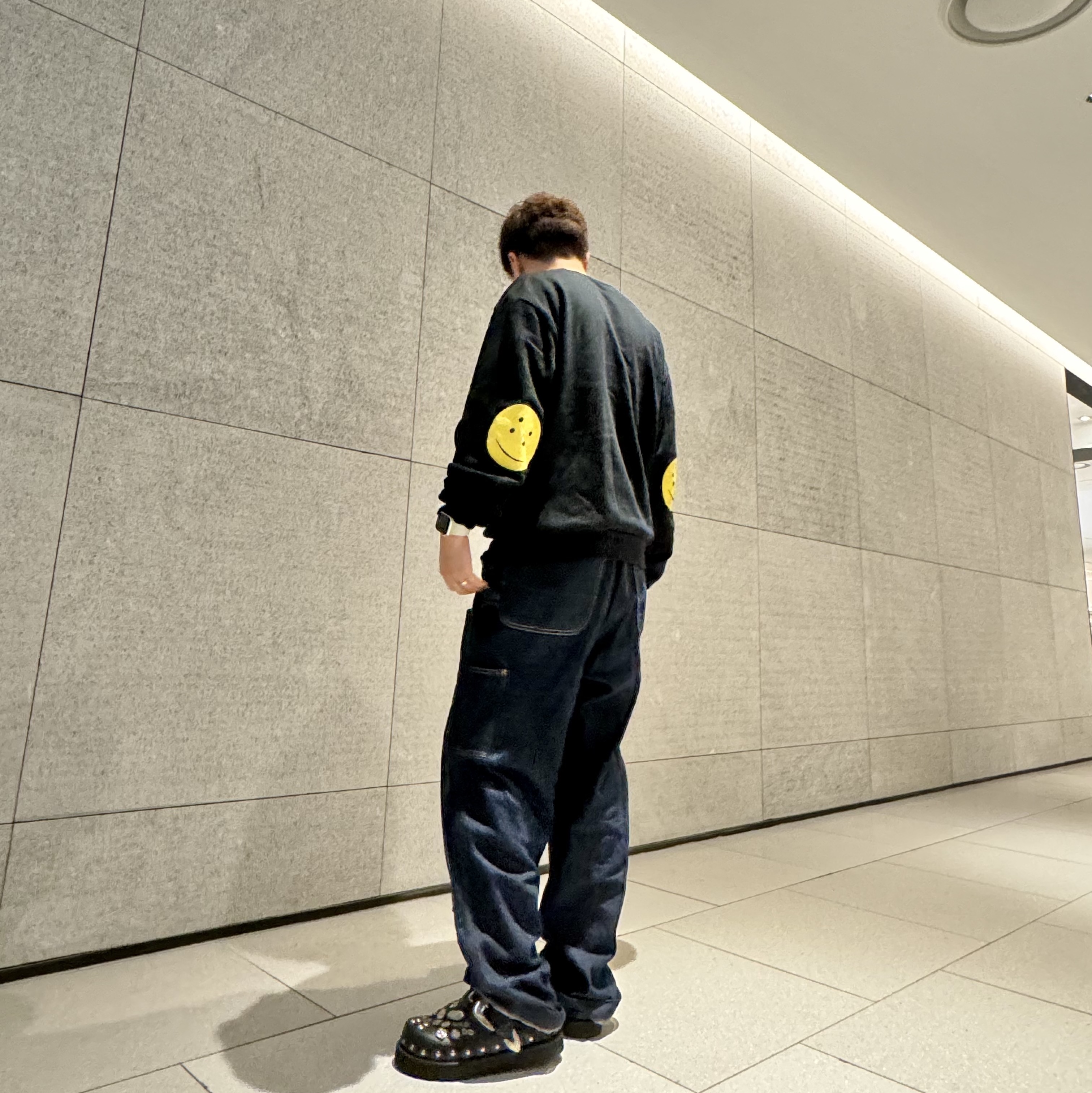 Toga Virilis AJ1066 Mules Leather Black, Kapital 11.5 oz. Denim Lumber Pants Indigo 착용 스타일 - 2