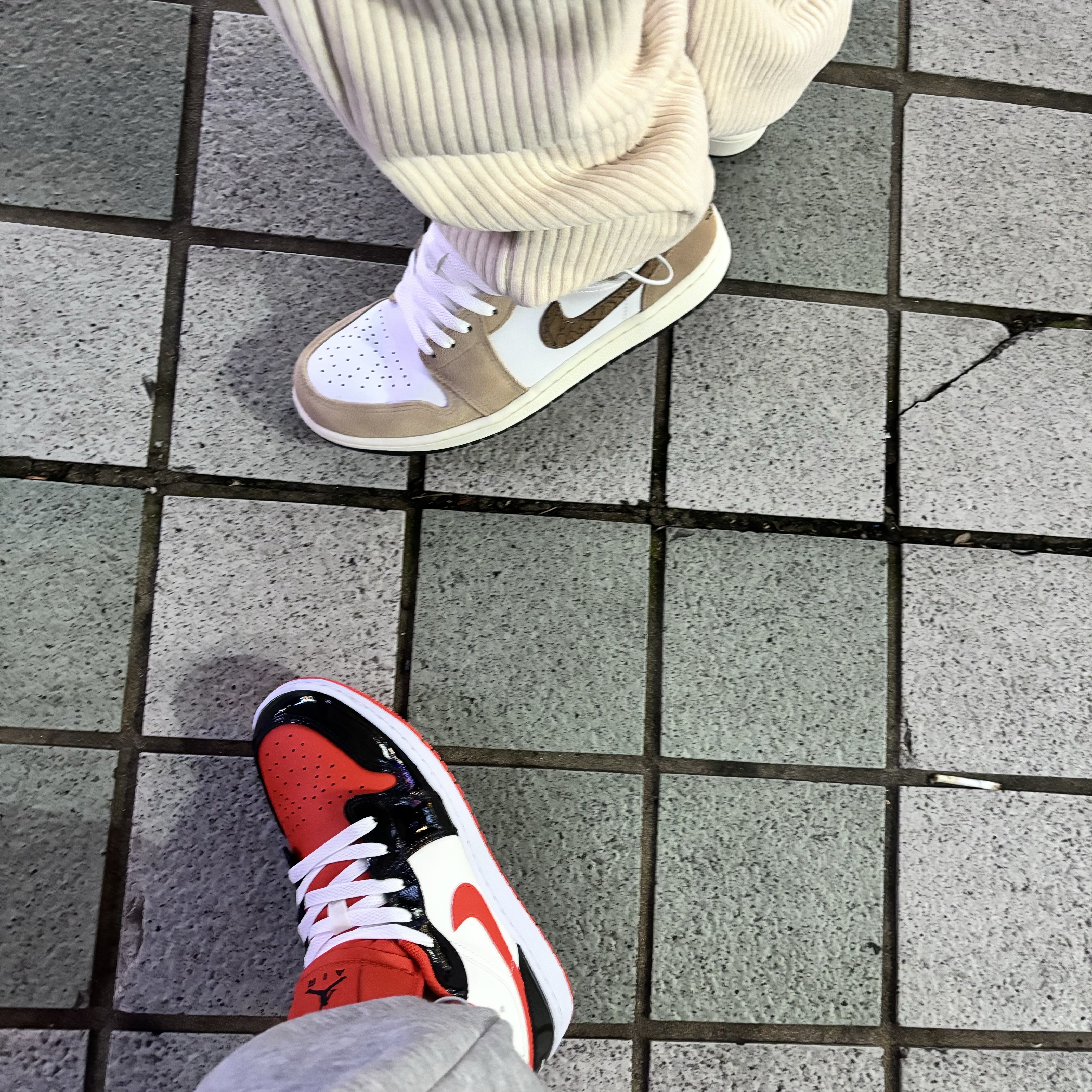 (GS) Jordan 1 Low SE Team Orange Black, Jordan 1 Low SE Brown Elephant 착용 스타일