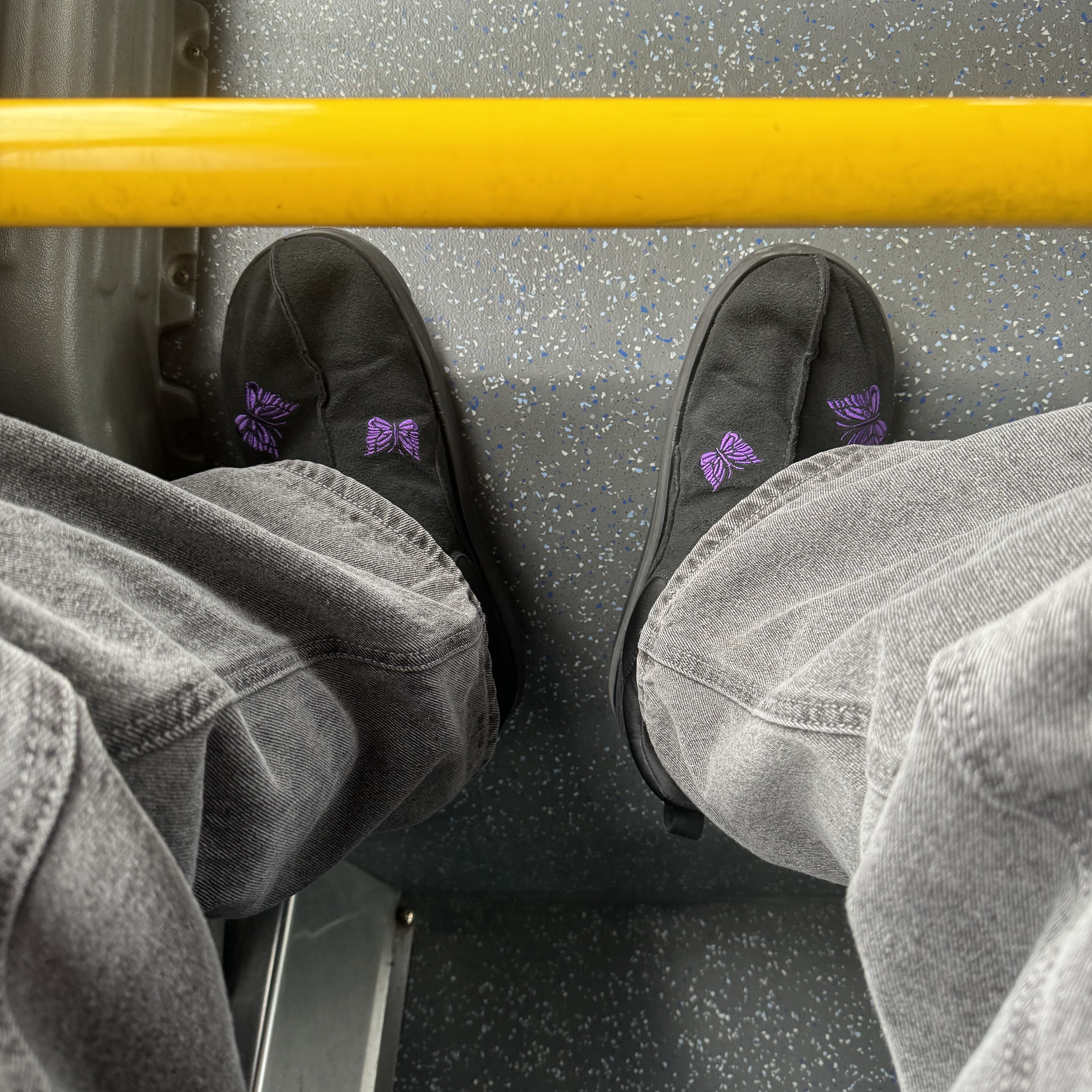 Reebok x Needles Beatnik Moc Core Black Extreme Purple 착용 스타일