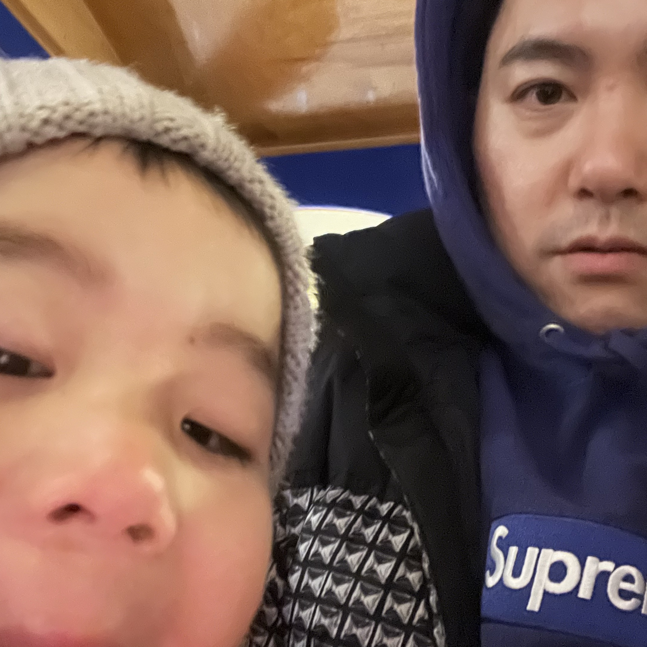 Supreme x The North Face Studded Nuptse Jacket Black - 21SS, Supreme Box Logo Hooded Sweatshirt Washed Navy - 21FW 착용 스타일