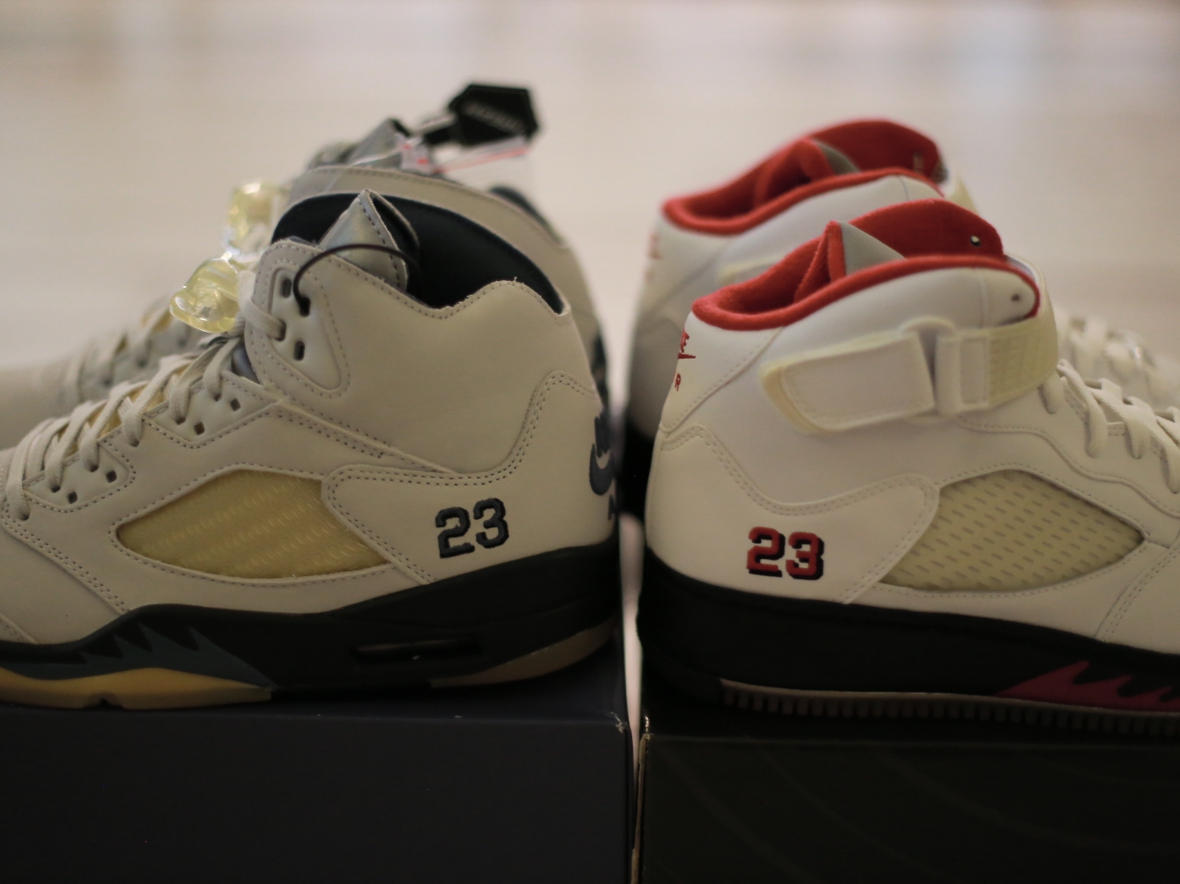 (W) Jordan 5 x A Ma Maniere Retro Dawn, Jordan 5 Fusion Varsity White Red 착용 스타일 - 7