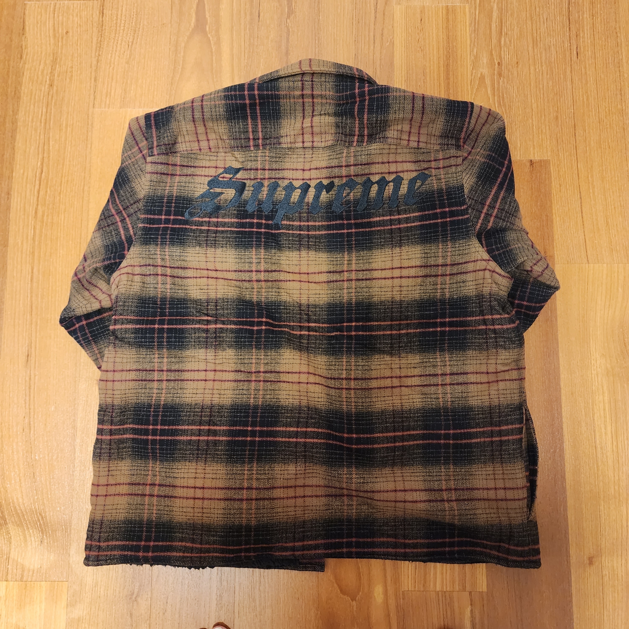 Supreme Lined Flannel Snap Shirt Black - 23FW 착용 스타일 - 2