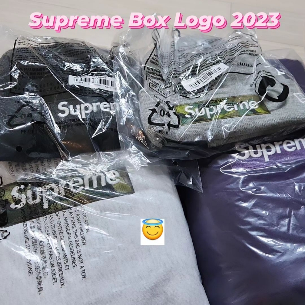 Supreme Box Logo Hooded Sweatshirt Ash Grey - 23FW, Supreme Box Logo Hooded Sweatshirt Dark Purple - 23FW 착용 스타일