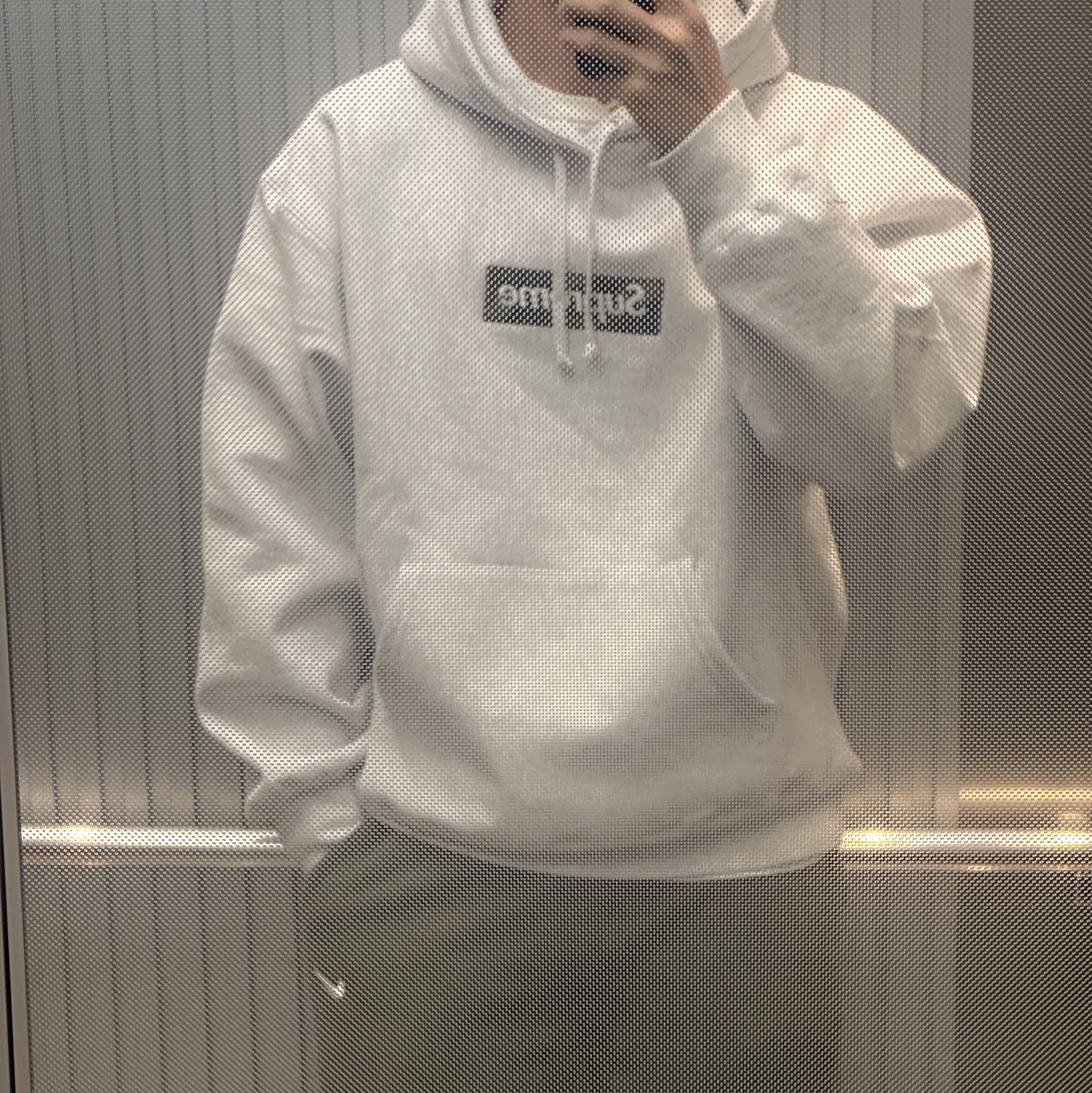 Supreme Box Logo Hooded Sweatshirt Ash Grey - 23FW 착용 스타일 - 3