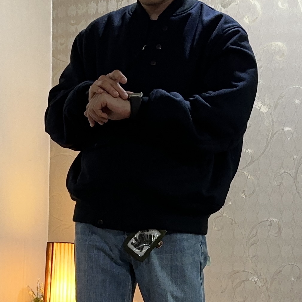 Uniqlo x Engineered Garments Pufftech Short Blouson Navy 착용 스타일 - 3