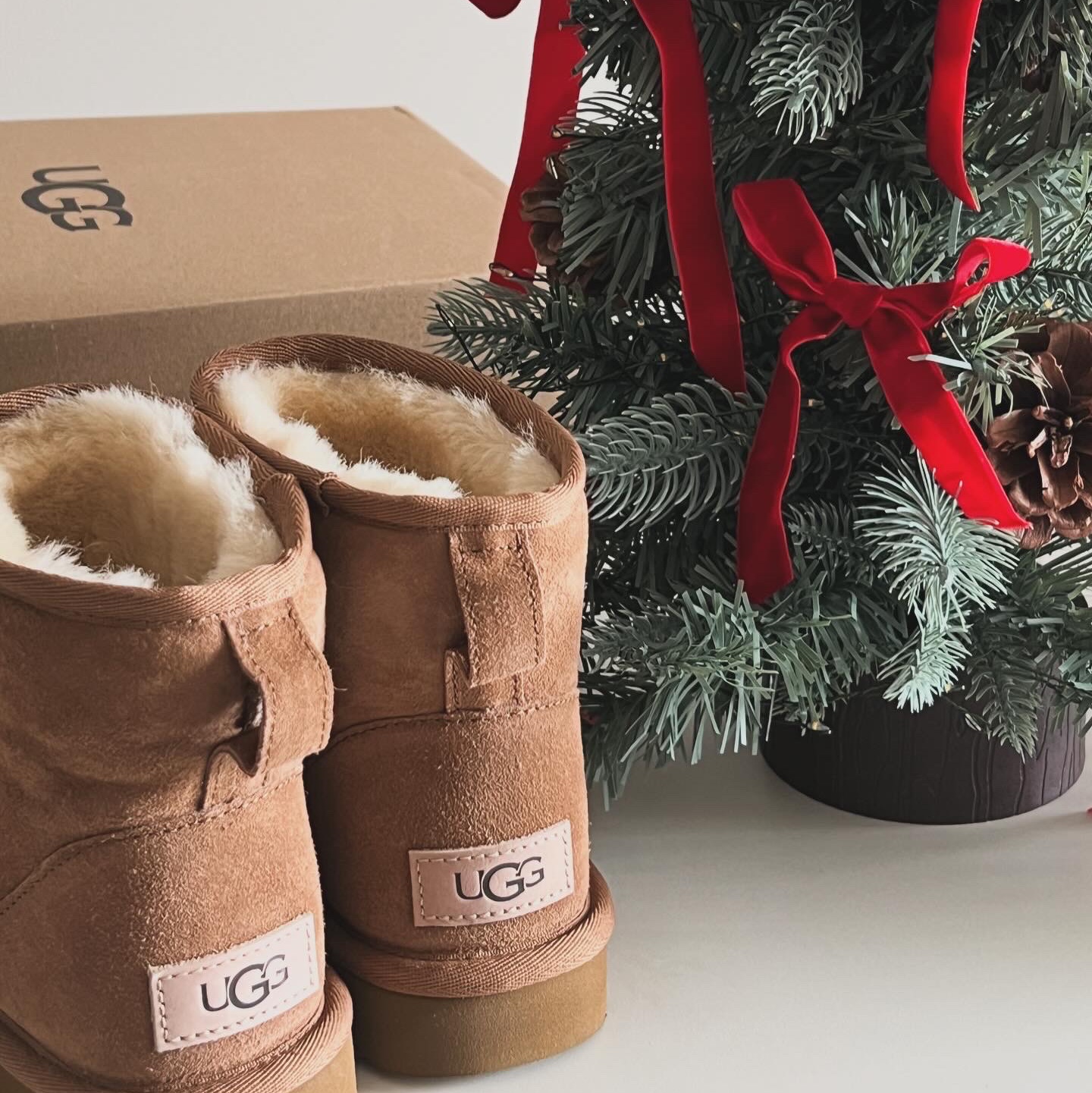 (W) UGG Classic Mini II Boots Chestnut 착용 스타일
