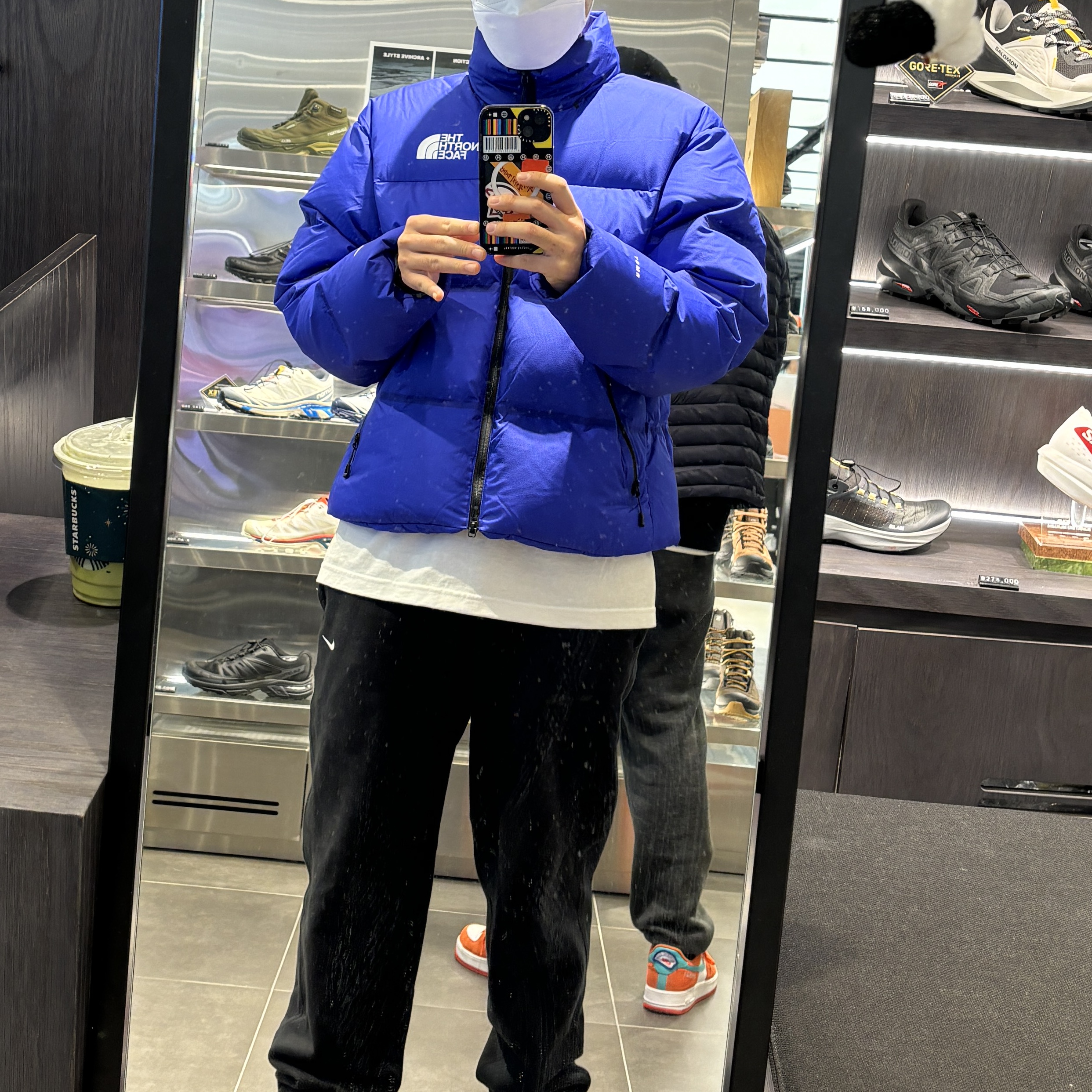 The North Face RMST Nuptse Jacket Lapis Blue 착용 스타일 - 2