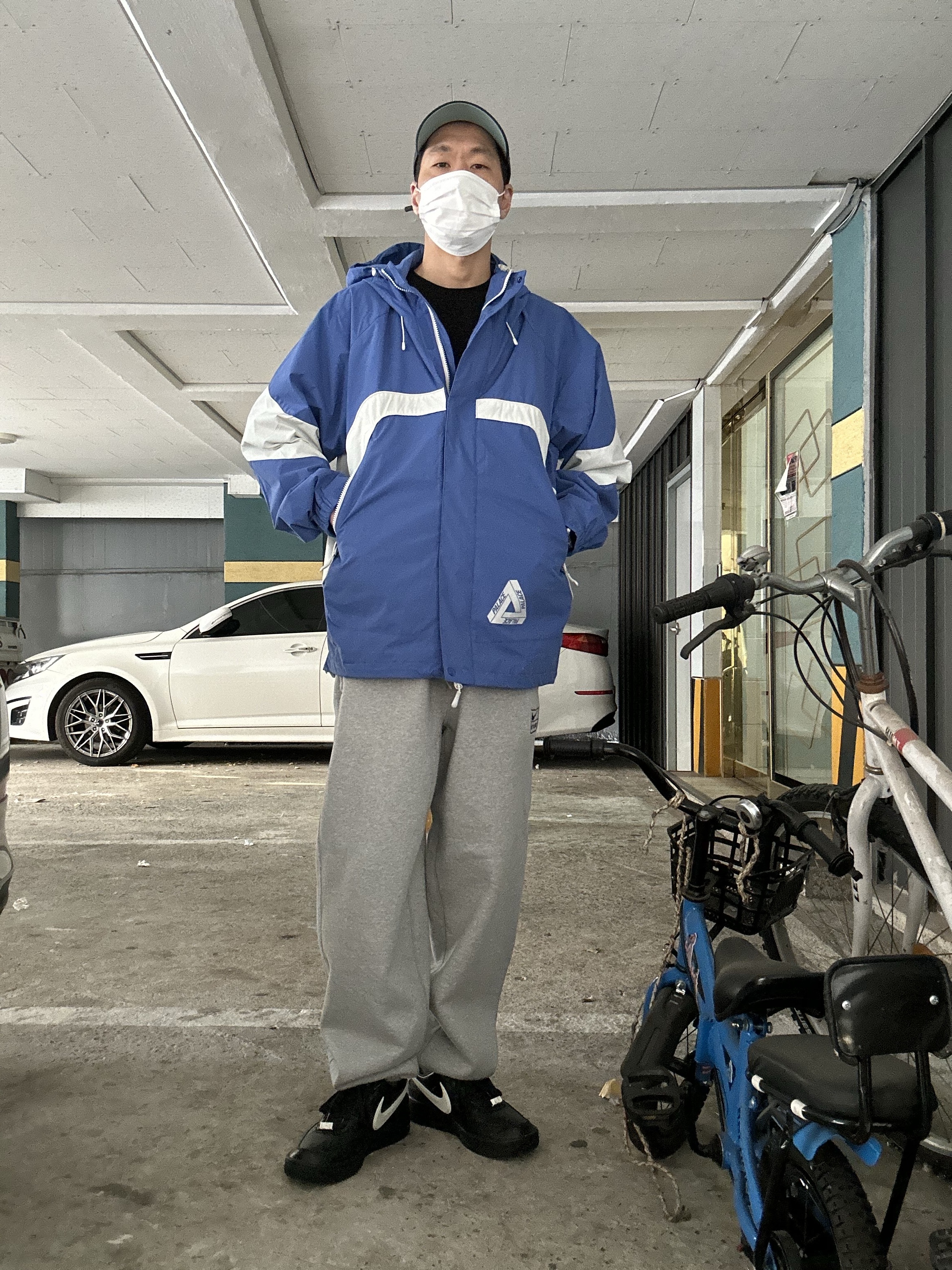 Thisisneverthat x New Era x MLB New York Yankees Unstructured Ball Cap Moss Navy, Palace Border Jacket Blue Vapour - 23FW 착용 스타일