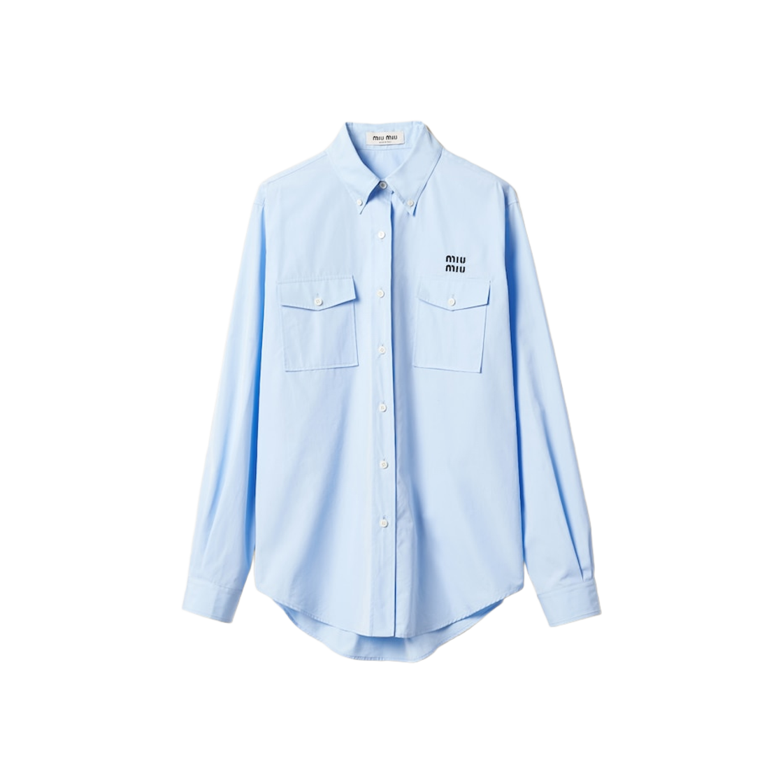 (W) Miu Miu Poplin Shirt Light Blue 상세 이미지 1