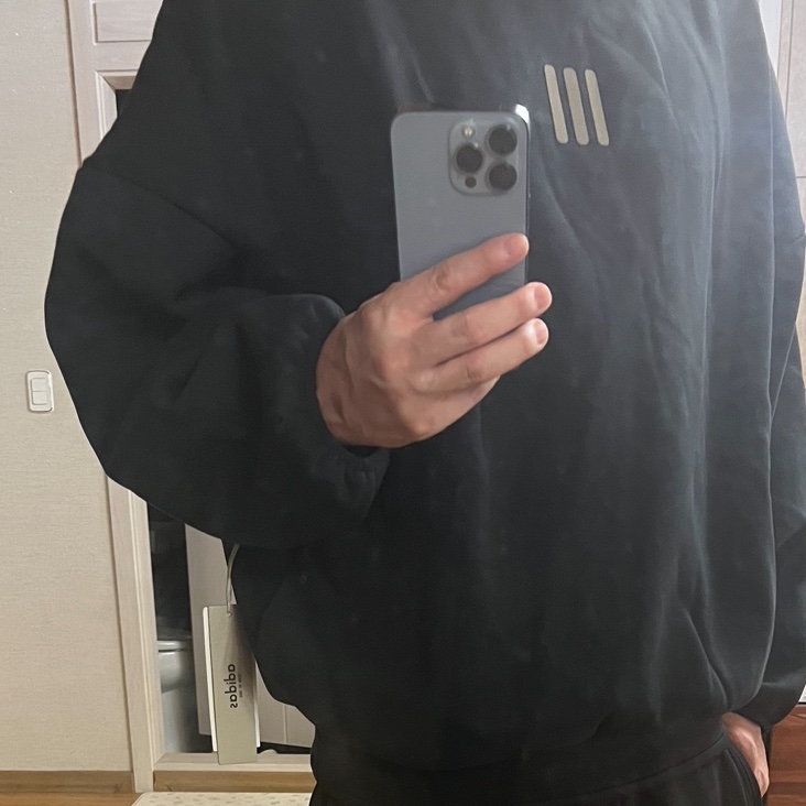 Adidas x Fear of God Athletics Heavy Fleece Hoodie Black - KR Sizing 착용 스타일