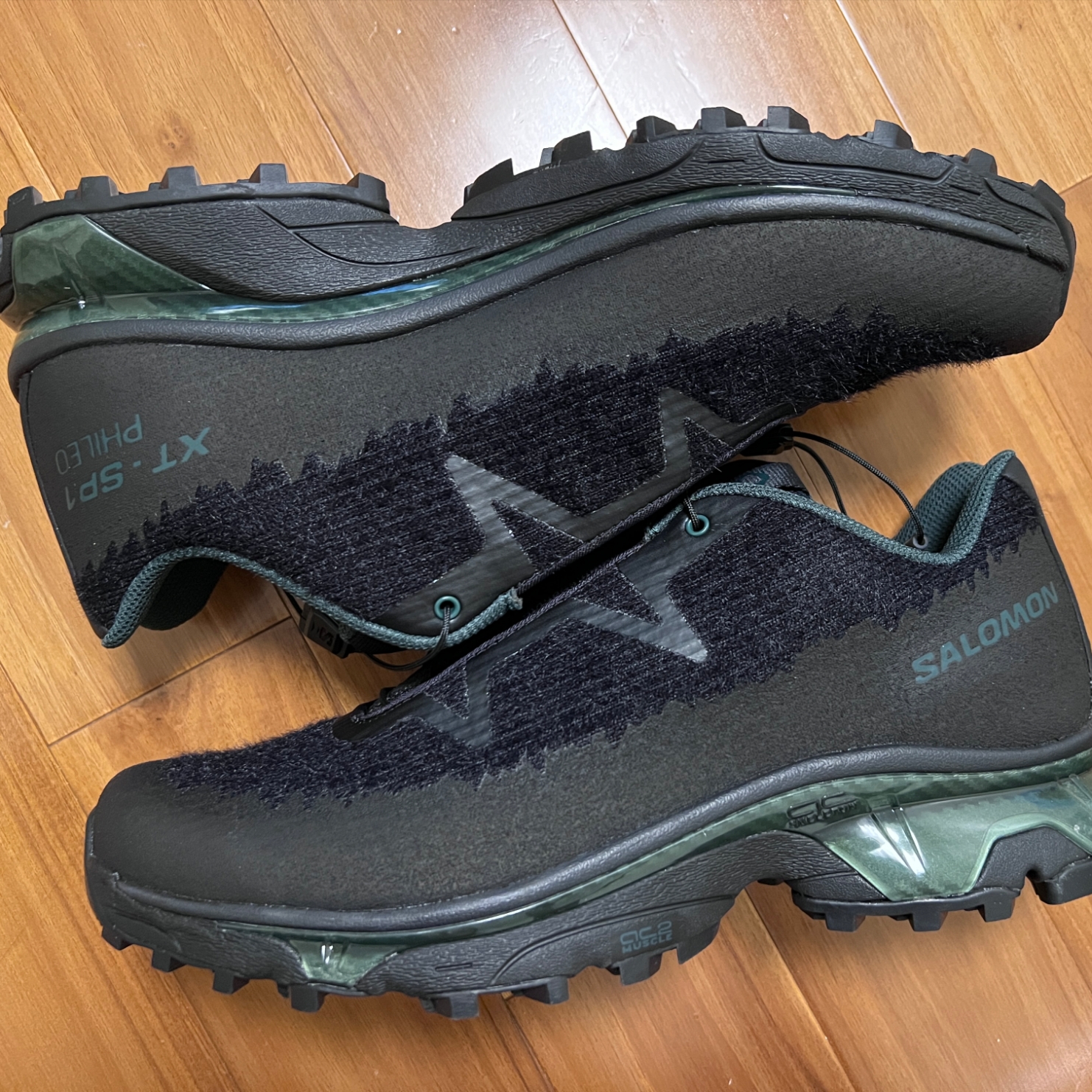 Salomon x Phileo XT-SP1 Black Darkest Spruce 착용 스타일