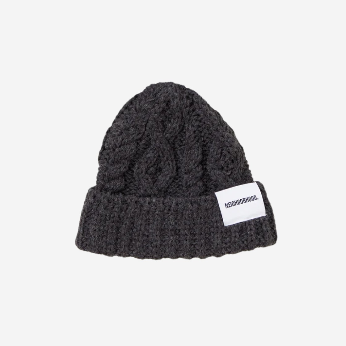 Neighborhood Cable Knit Beanie Charcoal 상세 이미지 1