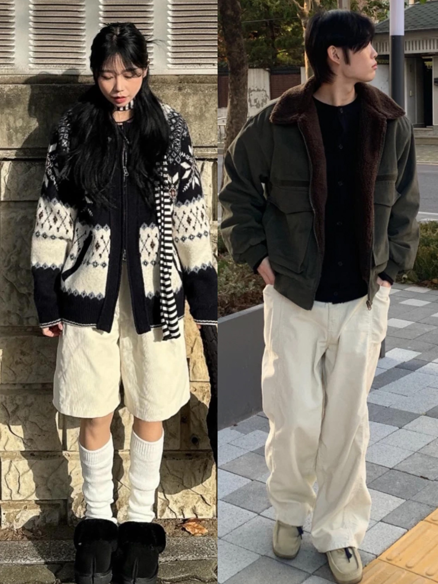 (W) UGG Classic Mini II Boots Chestnut, Open Yy Faux Fur Corduroy Earflap Cap Khaki 착용 스타일 - 3