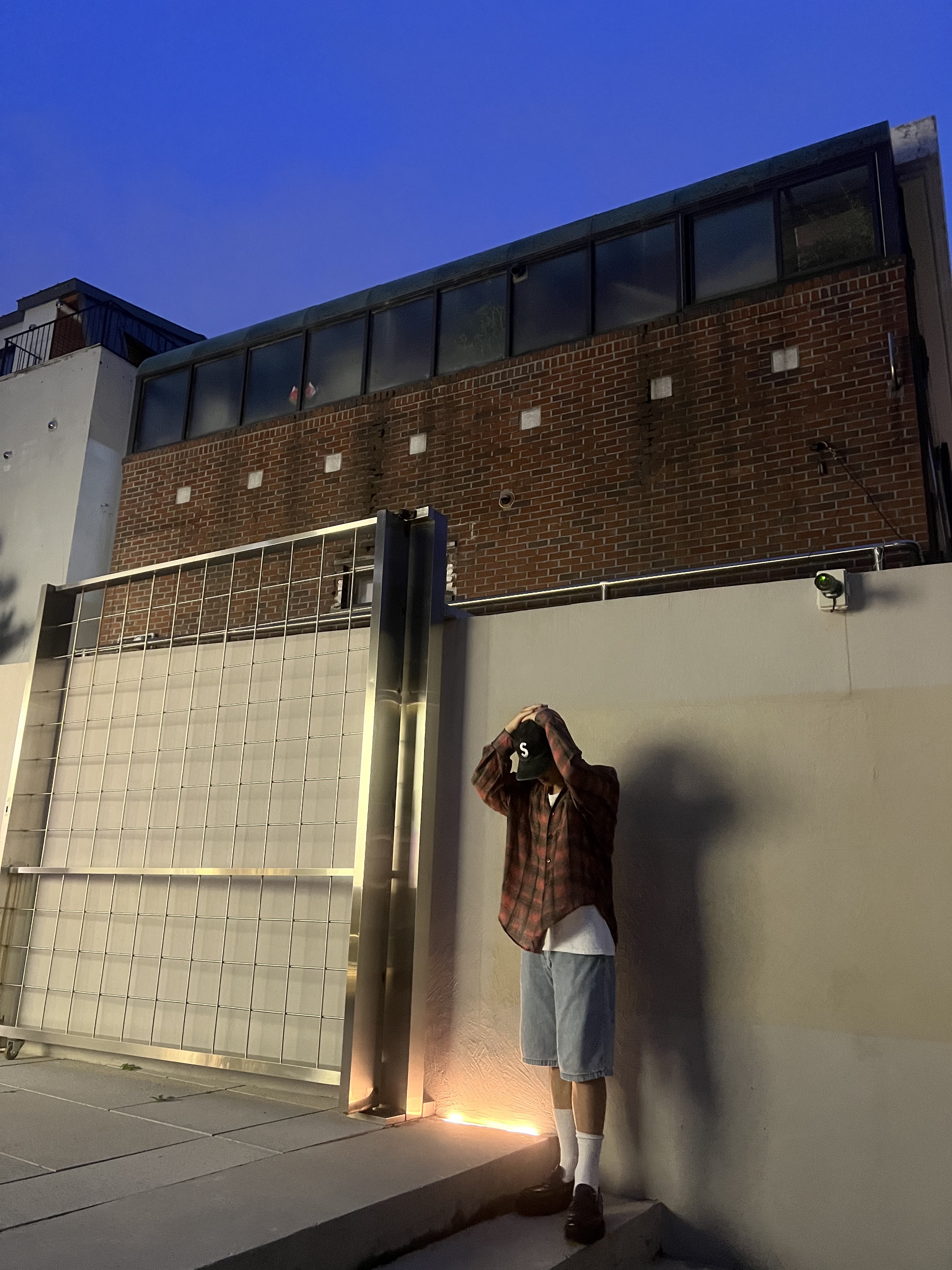 Our Legacy Borrowed Shirt Big Lumbercheck Print, Supreme Pigment Canvas S Logo 6-Panel Black - 23SS 착용 스타일