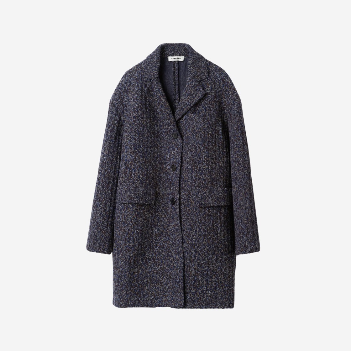 (W) Miu Miu Wool and Cotton Coat Navy 상세 이미지 1