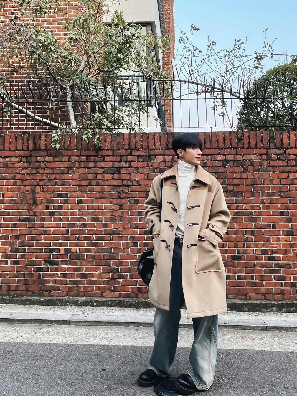 London Tradition Martin Mens Duffle Coat Seaweed D12, London Tradition Milford Mens Oversize Duffle Coat Vicuna 132 착용 스타일 - 3