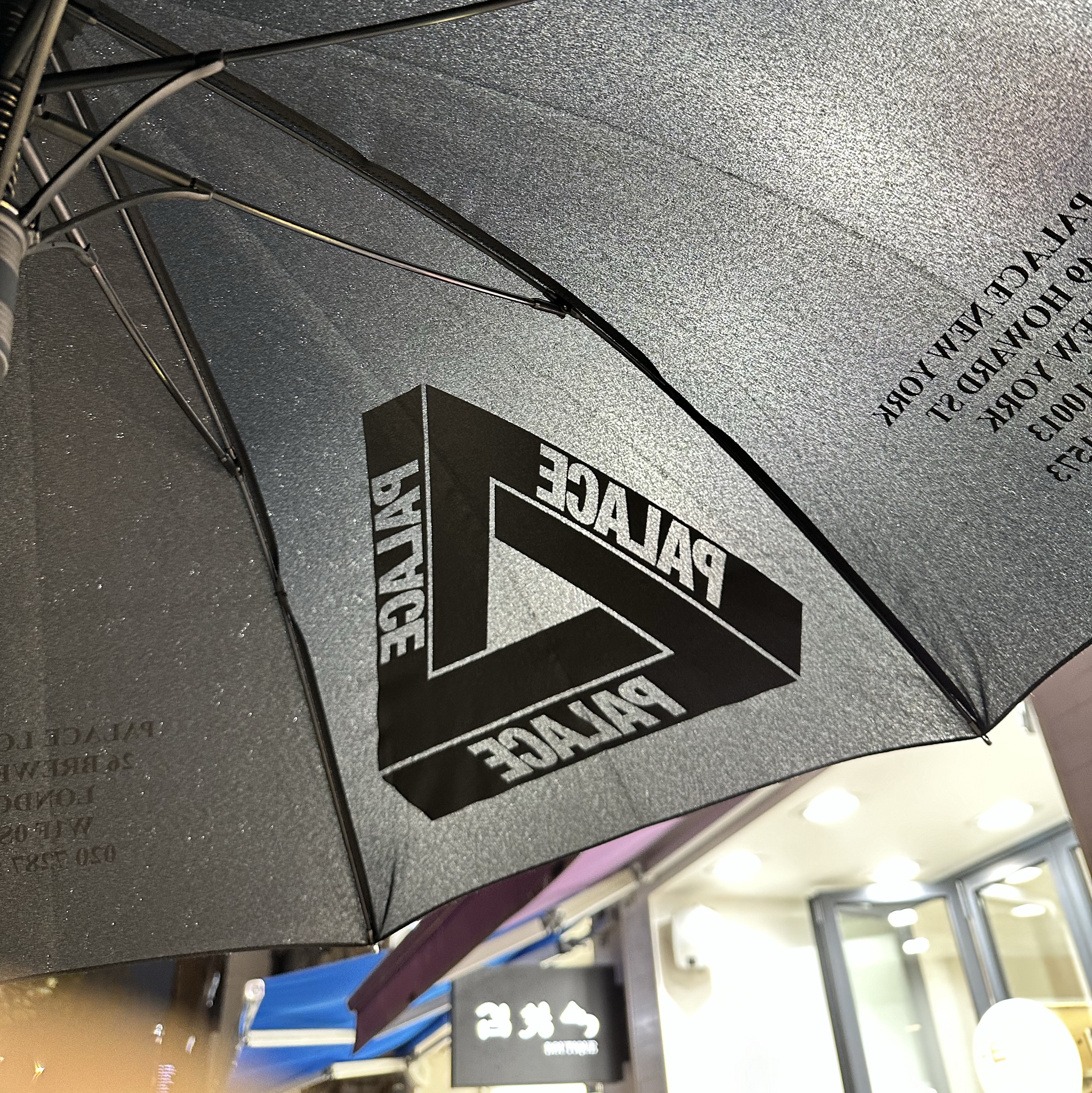 Palace Shop Umbrella Black - 22FW 착용 스타일