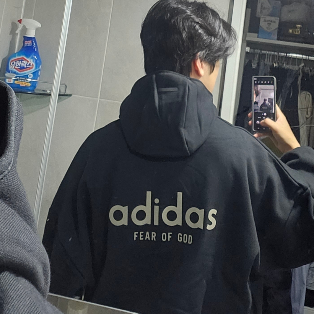 Adidas x Fear of God Athletics Heavy Fleece Hoodie Black - US Sizing 착용 스타일
