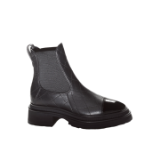 (W) Chanel Ankle Boots Calfskin Patent Calfskin & Black