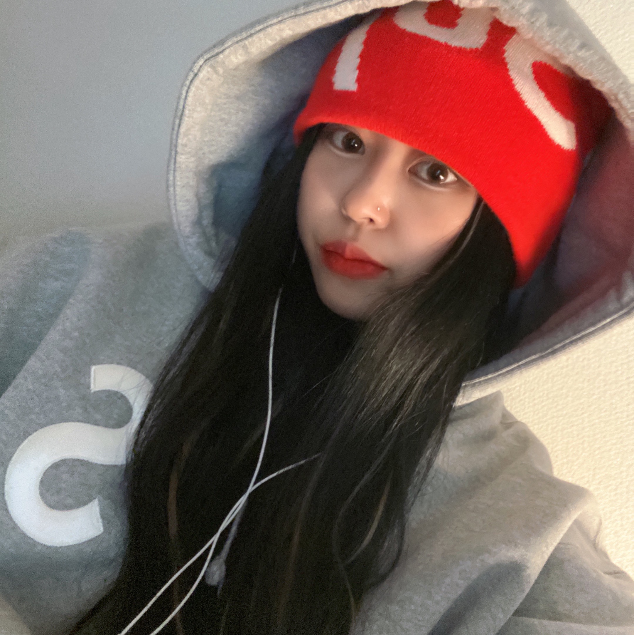 Supreme S Logo Zip Up Hooded Sweatshirt Heather Grey - 23FW 착용 스타일