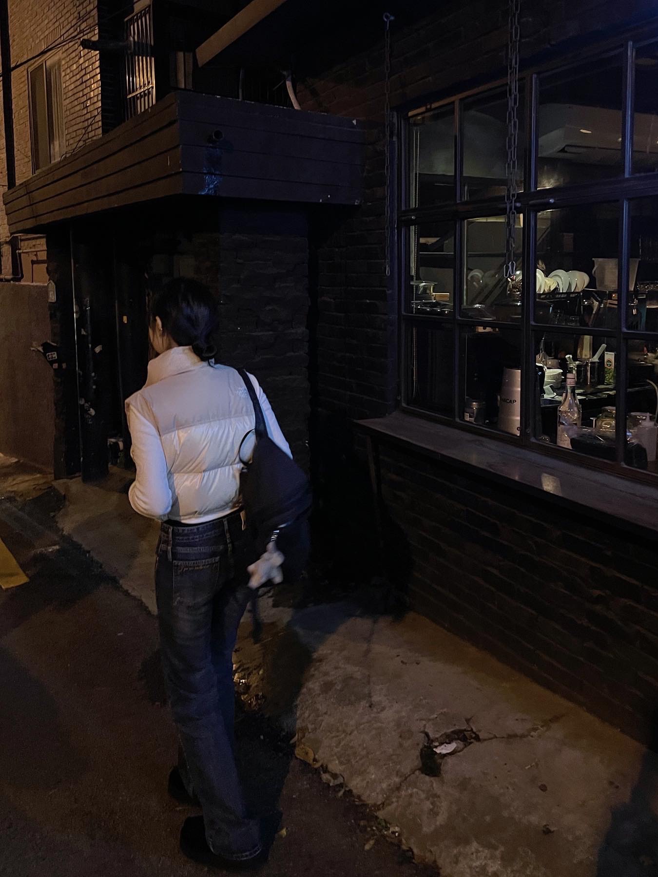 (W) The North Face White Label Novelty Nuptse Down Vest Cream, Arc'teryx Heliad 15 Backpack Black 착용 스타일 - 2