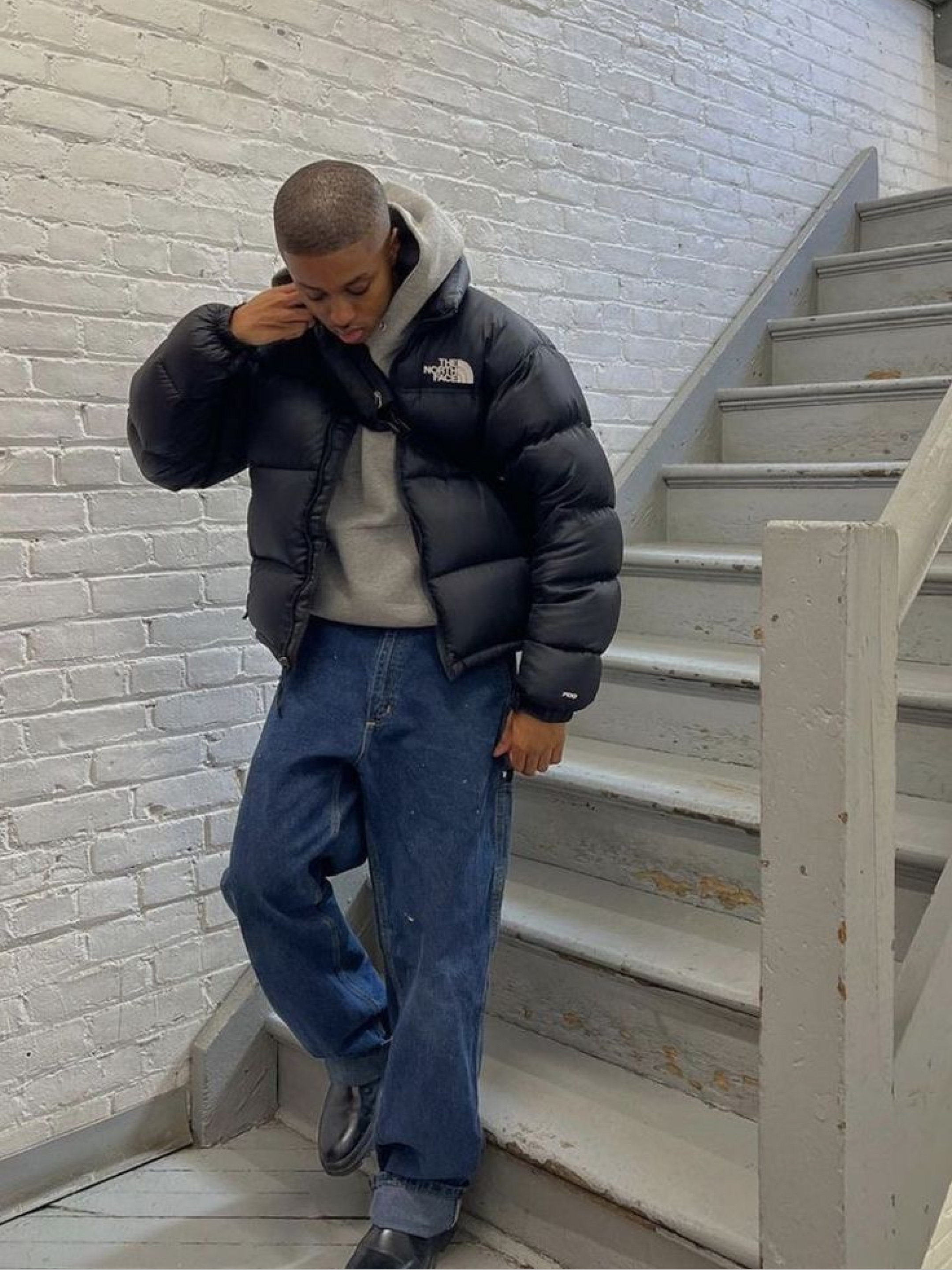 The North Face 1996 Retro Nuptse Jacket Black, The North Face 1996 Retro Nuptse Down Jacket TNF Black 착용 스타일 - 2