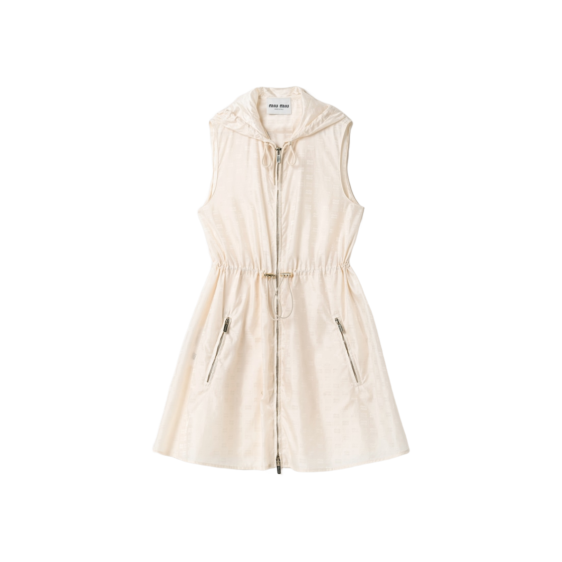 (W) Miu Miu Nylon Mini Dress Ivory 상세 이미지 1