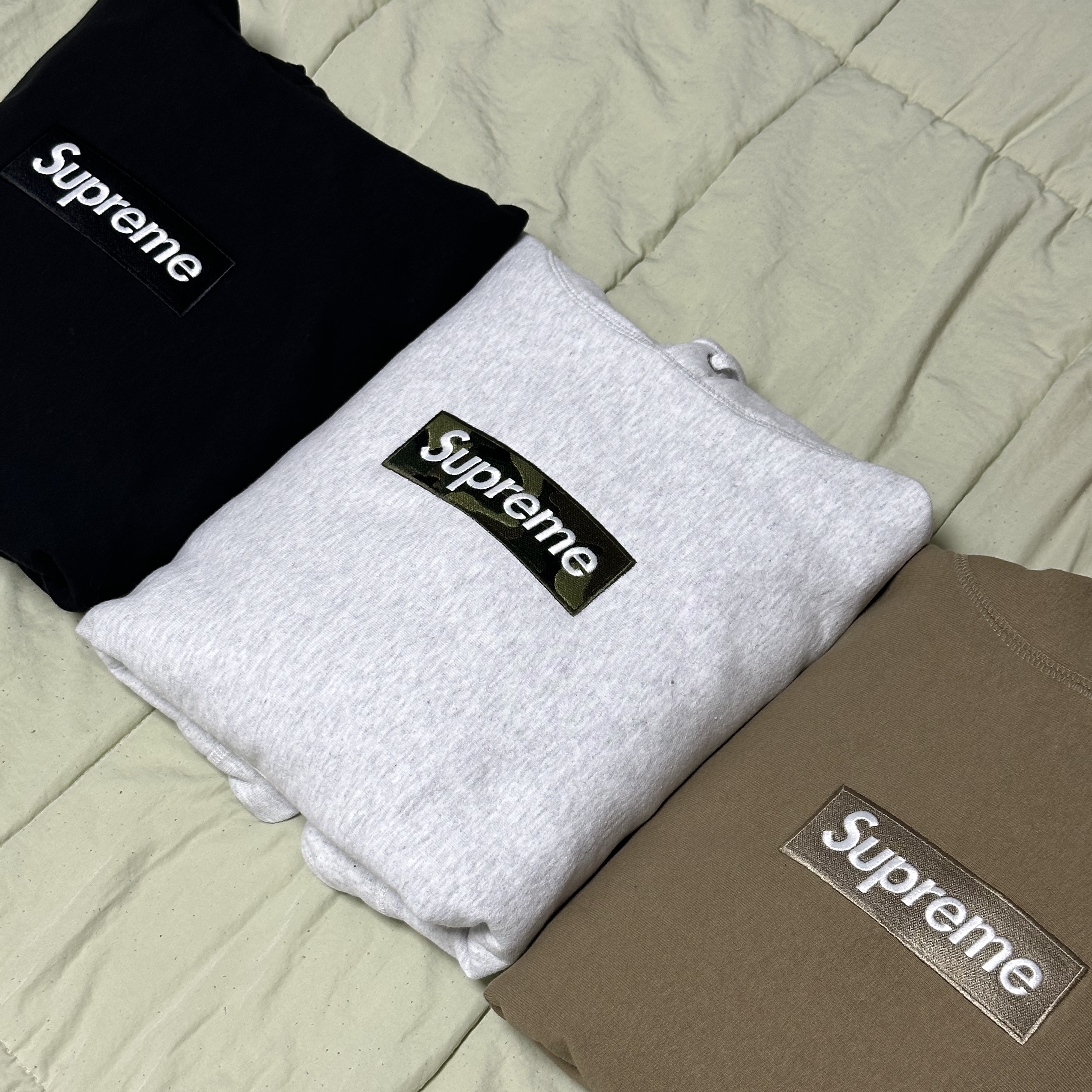 Supreme Box Logo Hooded Sweatshirt Black - 23FW, Supreme Box Logo Hooded Sweatshirt Ash Grey - 23FW 착용 스타일
