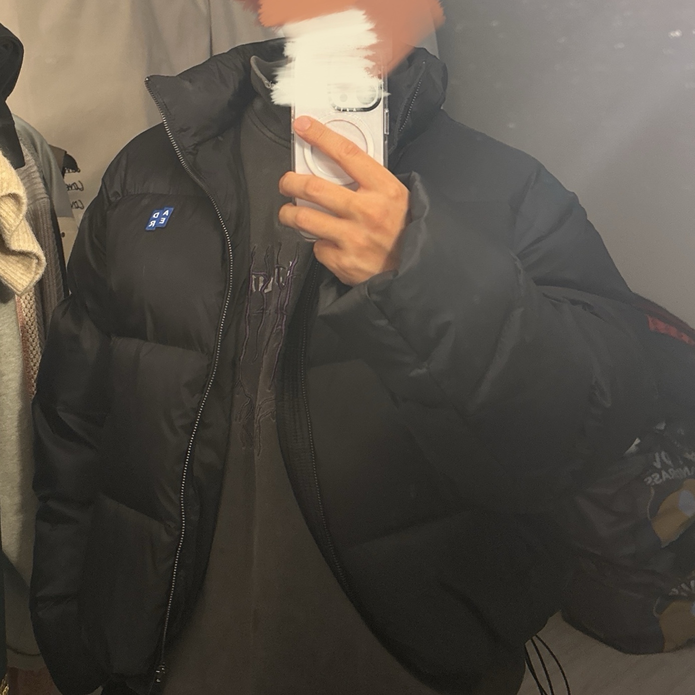 Ader Error Sig; TRS/BL Tag Puffer Jacket 01 Noir 착용 스타일