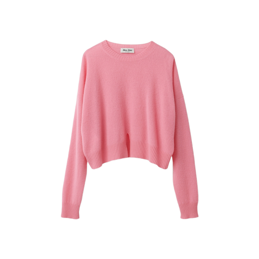 (W) 미우 미우 캐시미어 크루넥 스웨터 핑크