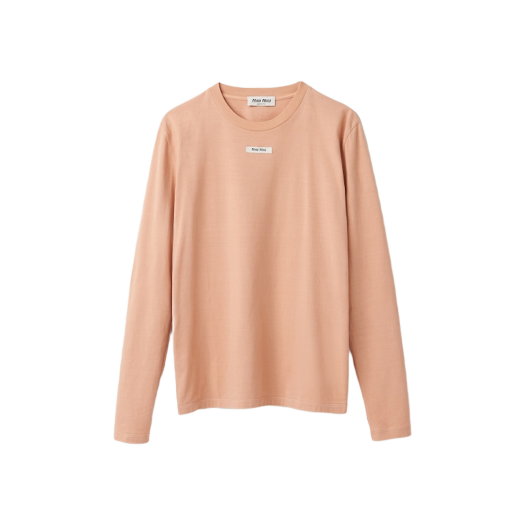 (W) 미우 미우 코튼 티셔츠 파우더 핑크