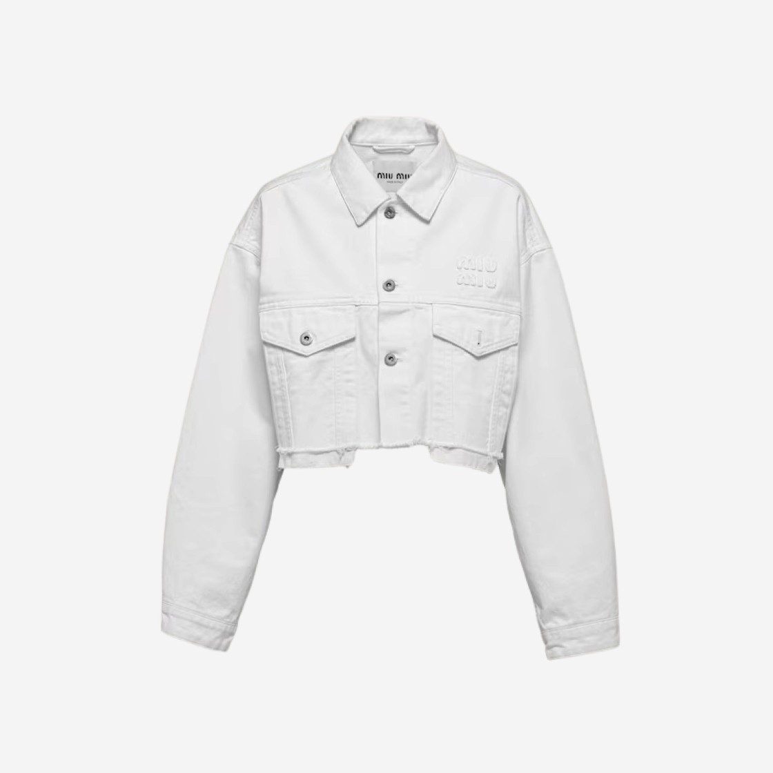 (W) Miu Miu Denim Blouson Jacket White 상세 이미지 1