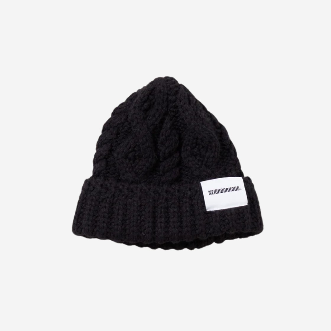 Neighborhood Cable Knit Beanie Black 상세 이미지 1