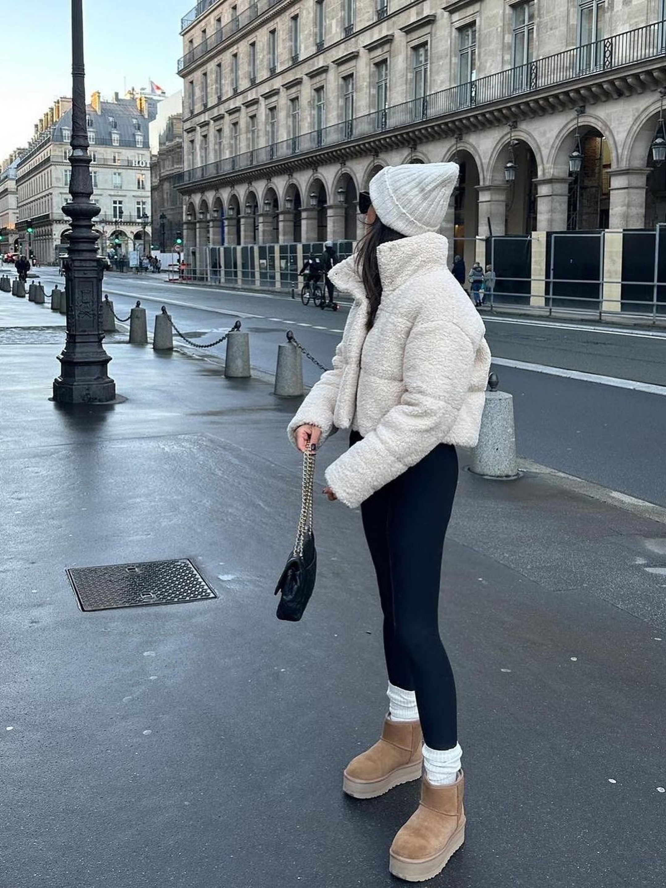 The North Face Sherpa Nuptse Jacket Sand, (W) The North Face Sherpa Nuptse Jacket White 착용 스타일 - 3