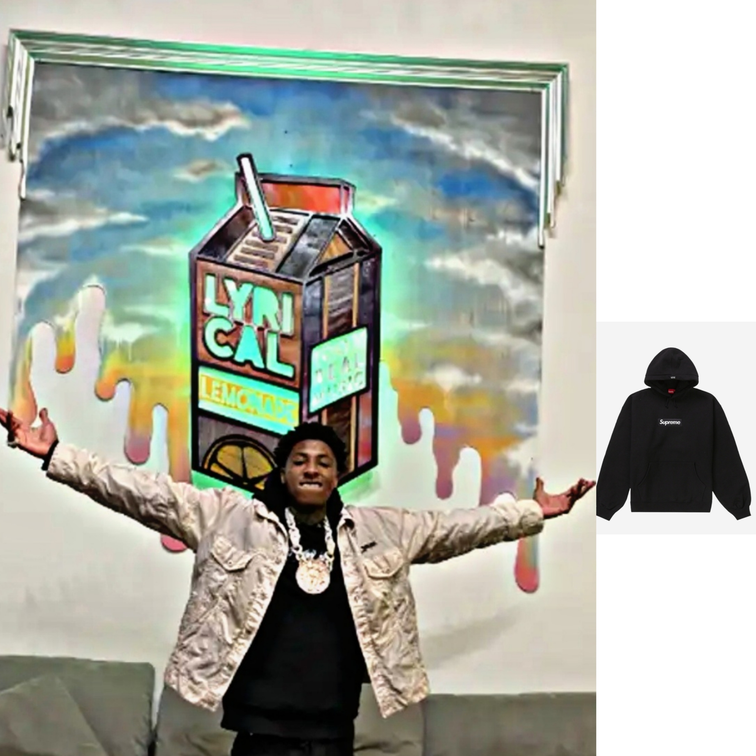 Supreme Box Logo Hooded Sweatshirt Black - 23FW 착용 스타일 - 1
