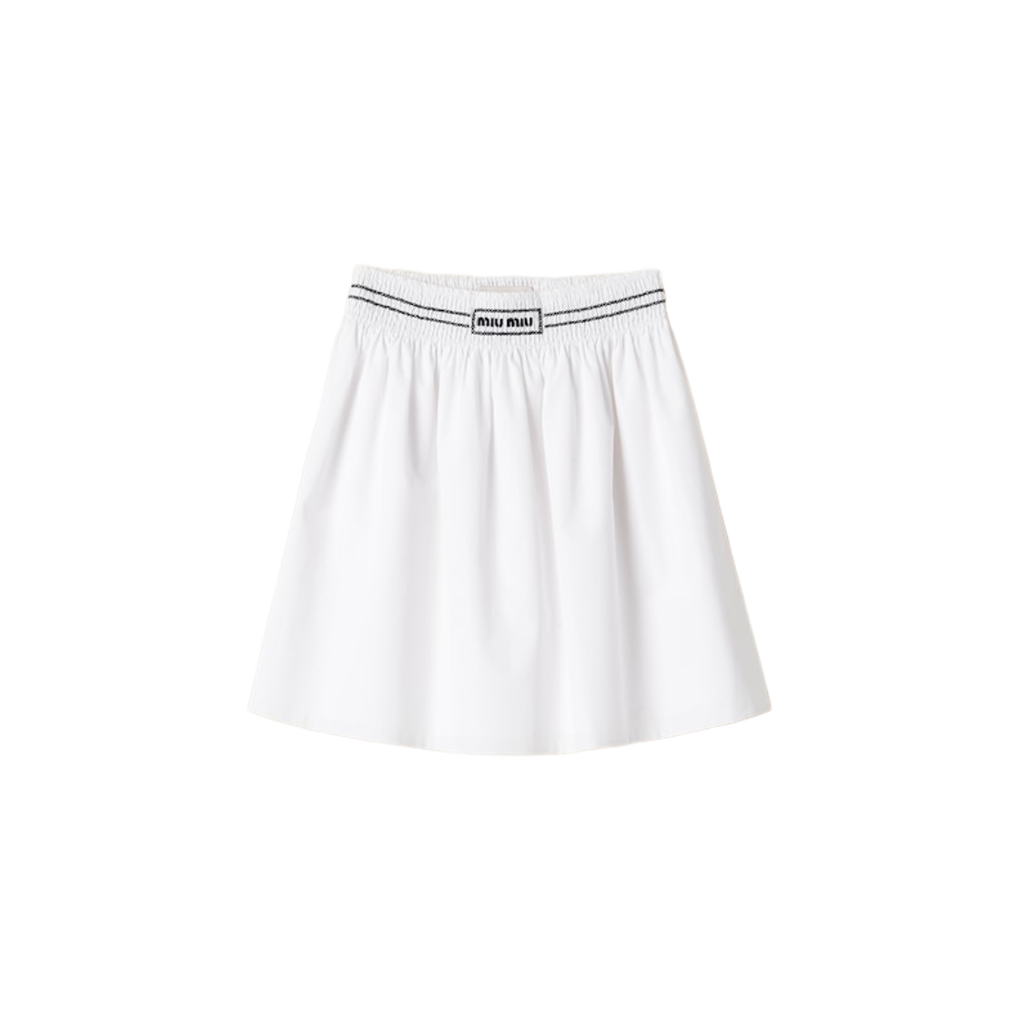 (W) Miu Miu Poplin Miniskirt White 상세 이미지 1