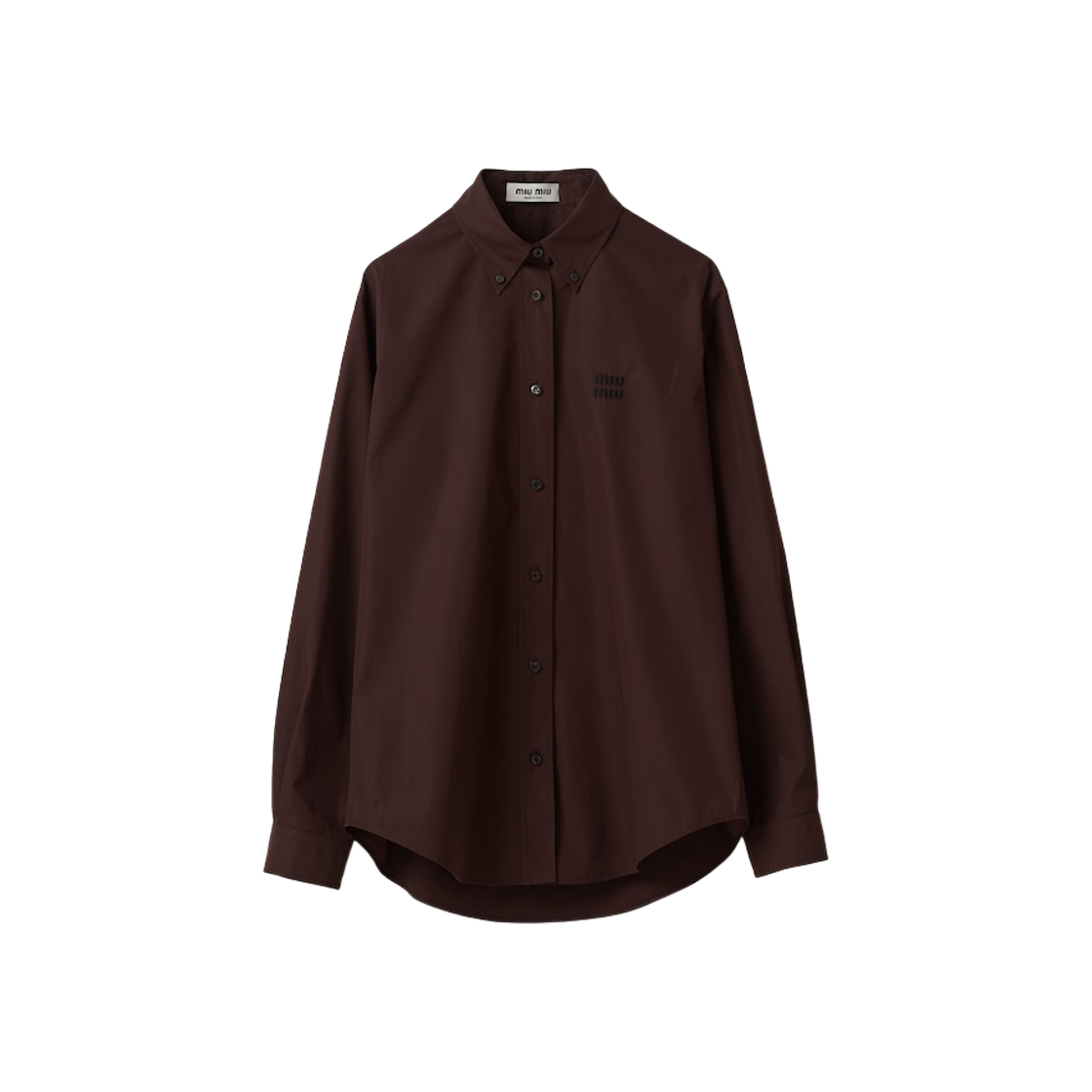 (W) Miu Miu Poplin Shirt Cocoa Brown 상세 이미지 1