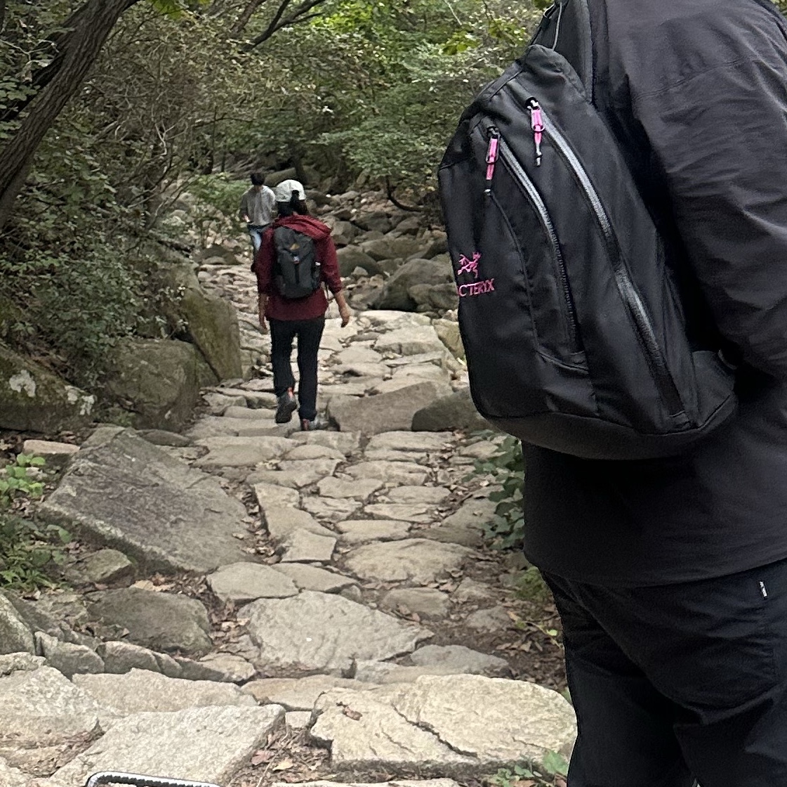 Arc'teryx System A Quiver Crossbody Pack Black Ultra Violet 착용 스타일