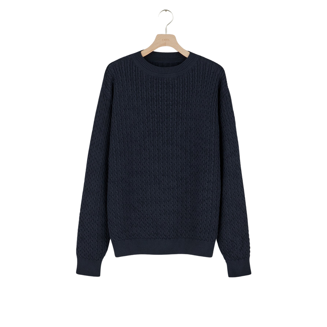 KNLM-102 Ciota Cable Knit Sweater Navy