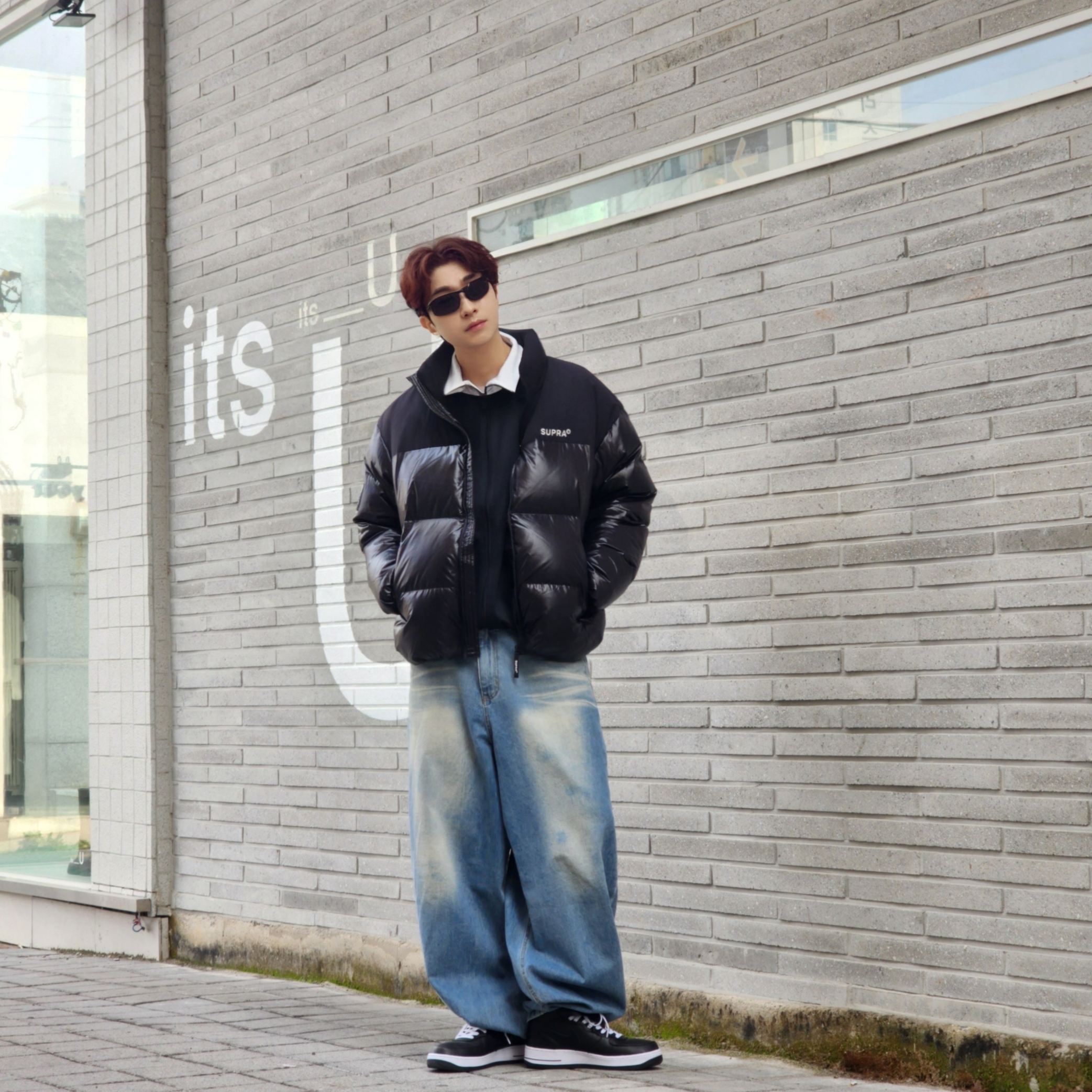 Nike x Stussy Air Force 1 '07 Mid SP Black 착용 스타일 - 8