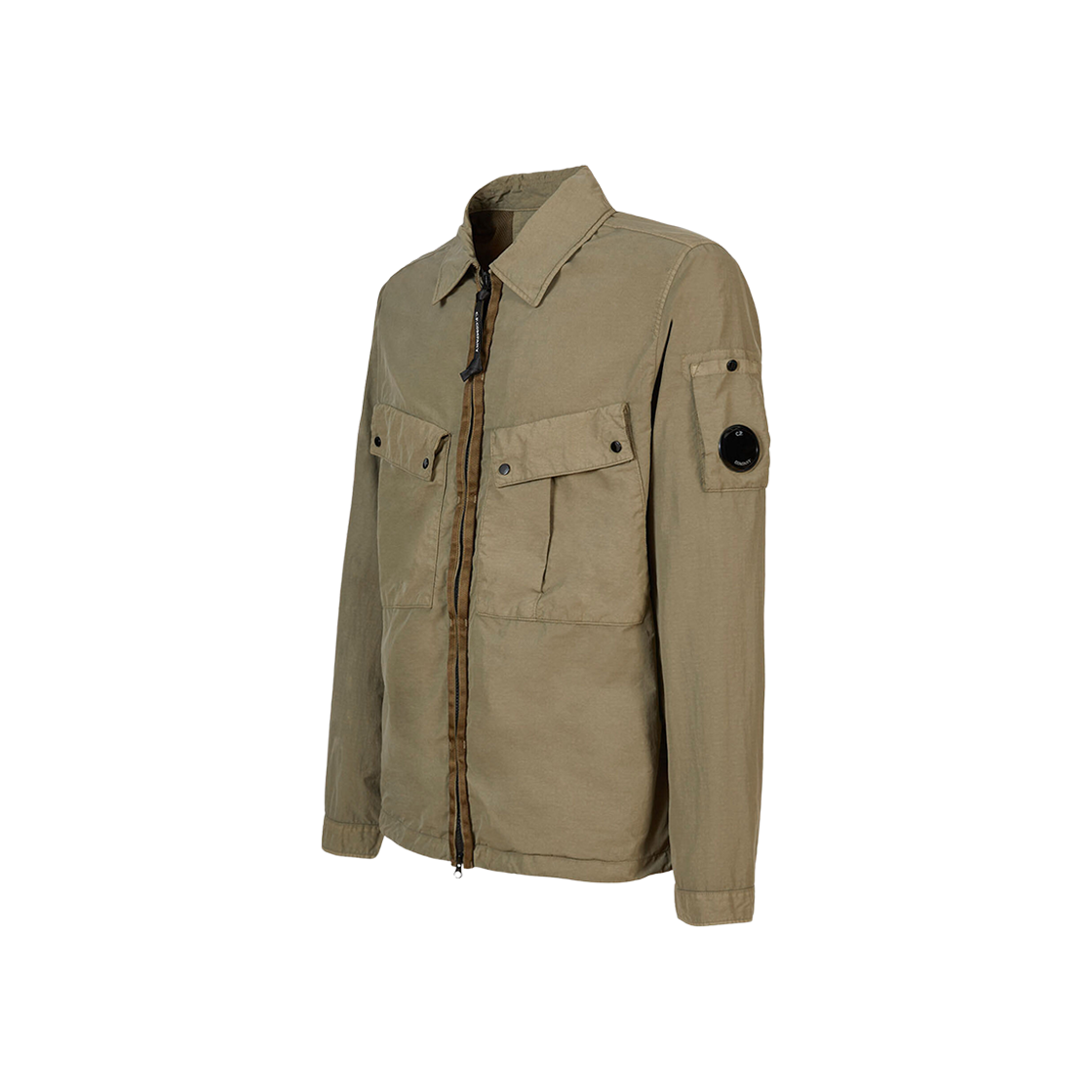 C.P. Company Flatt Nylon Zipped Overshirt Butternut Brown - 23FW 상세 이미지 2