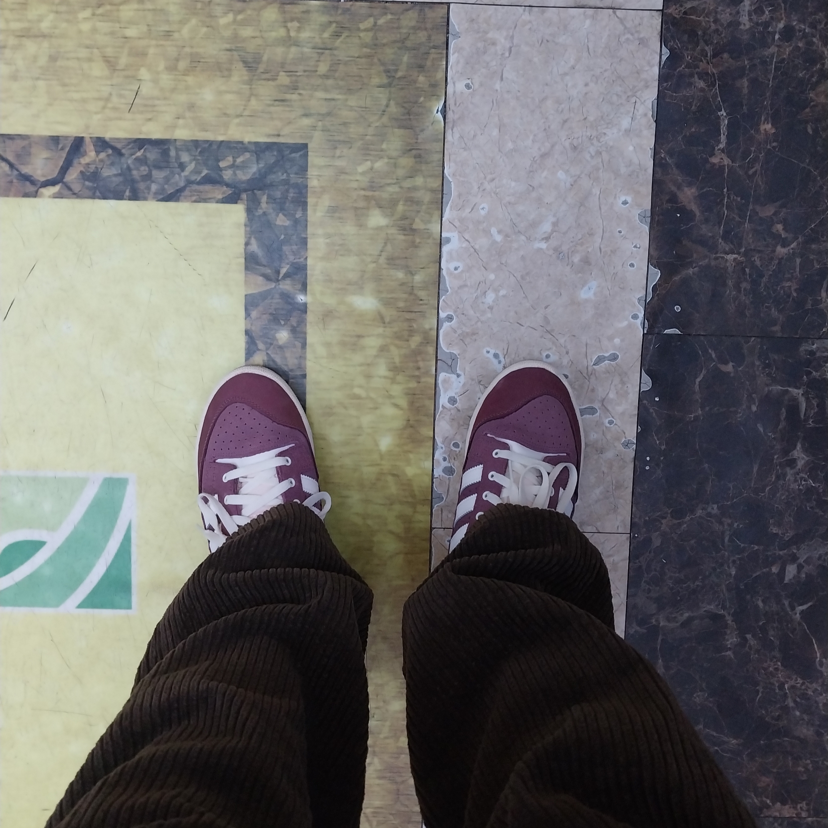 Adidas Centennial 85 Low Burgundy Cream White 착용 스타일