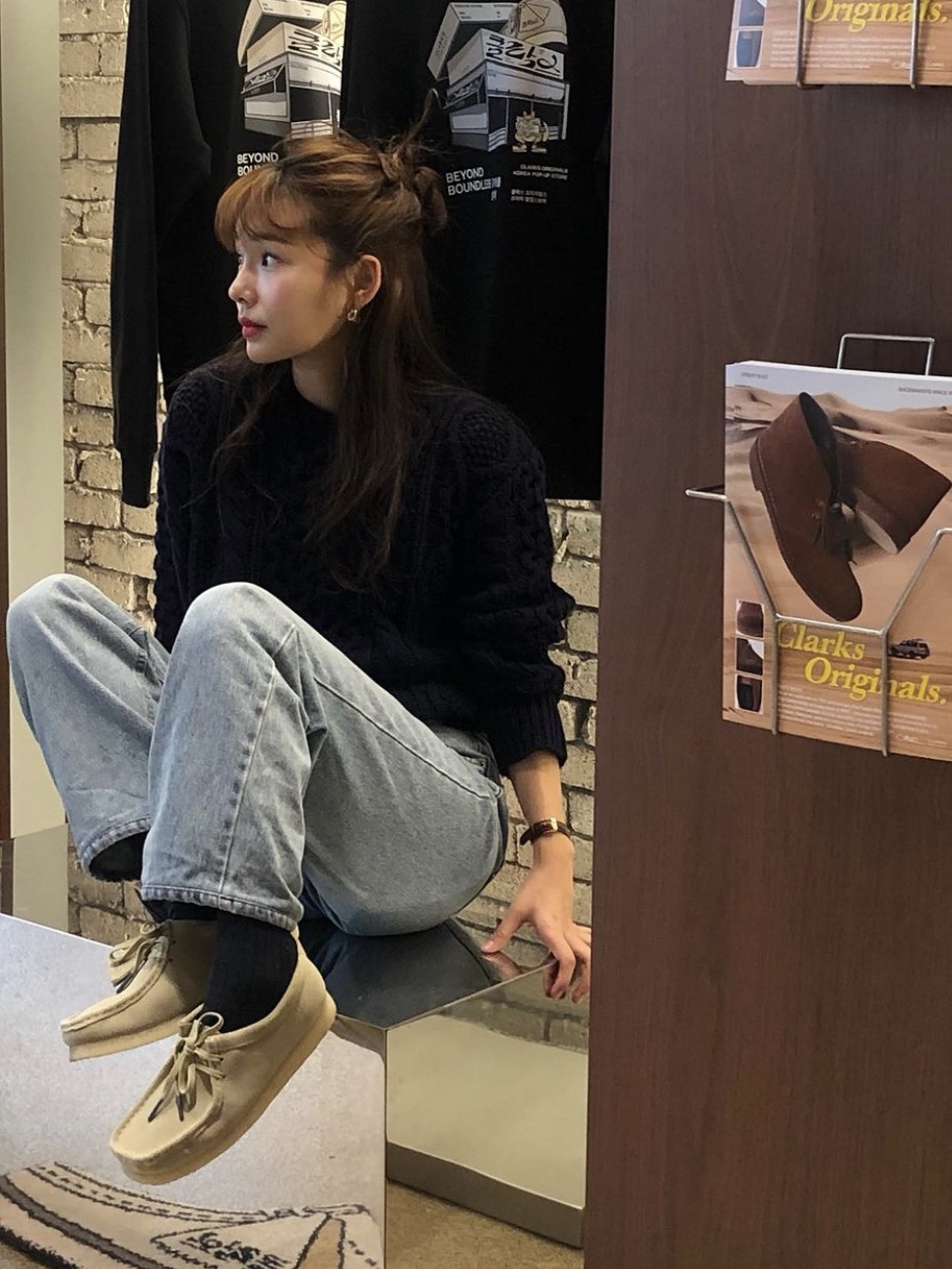 Clarks Wallabee Maple Suede 착용 스타일
