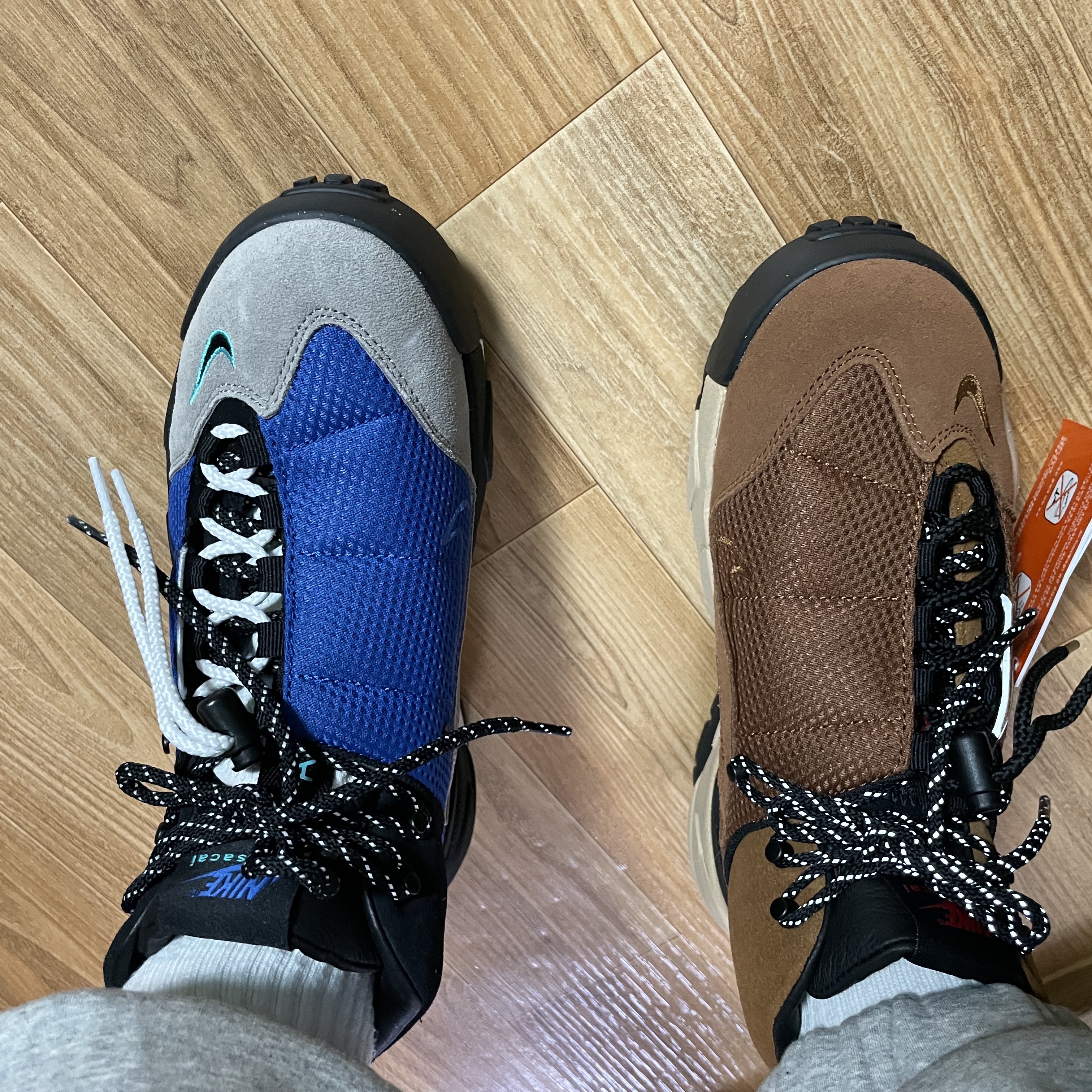Nike x Sacai Magmascape SP Pecan, Nike x Sacai Magmascape SP Varsity Royal 착용 스타일