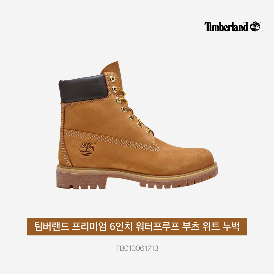 Timberland Premium 6 inch Waterproof Boot Wheat Nubuck - Wide 착용 스타일 - 4