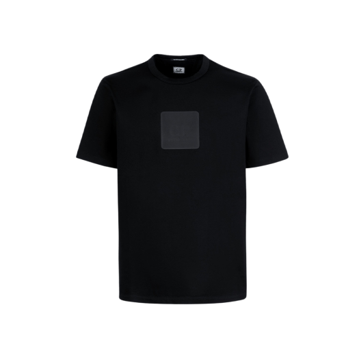 C.P. 컴퍼니 메트로폴리스 시리즈 머서라이즈드 저지 로고 배지 티셔츠 블랙 - 23FW