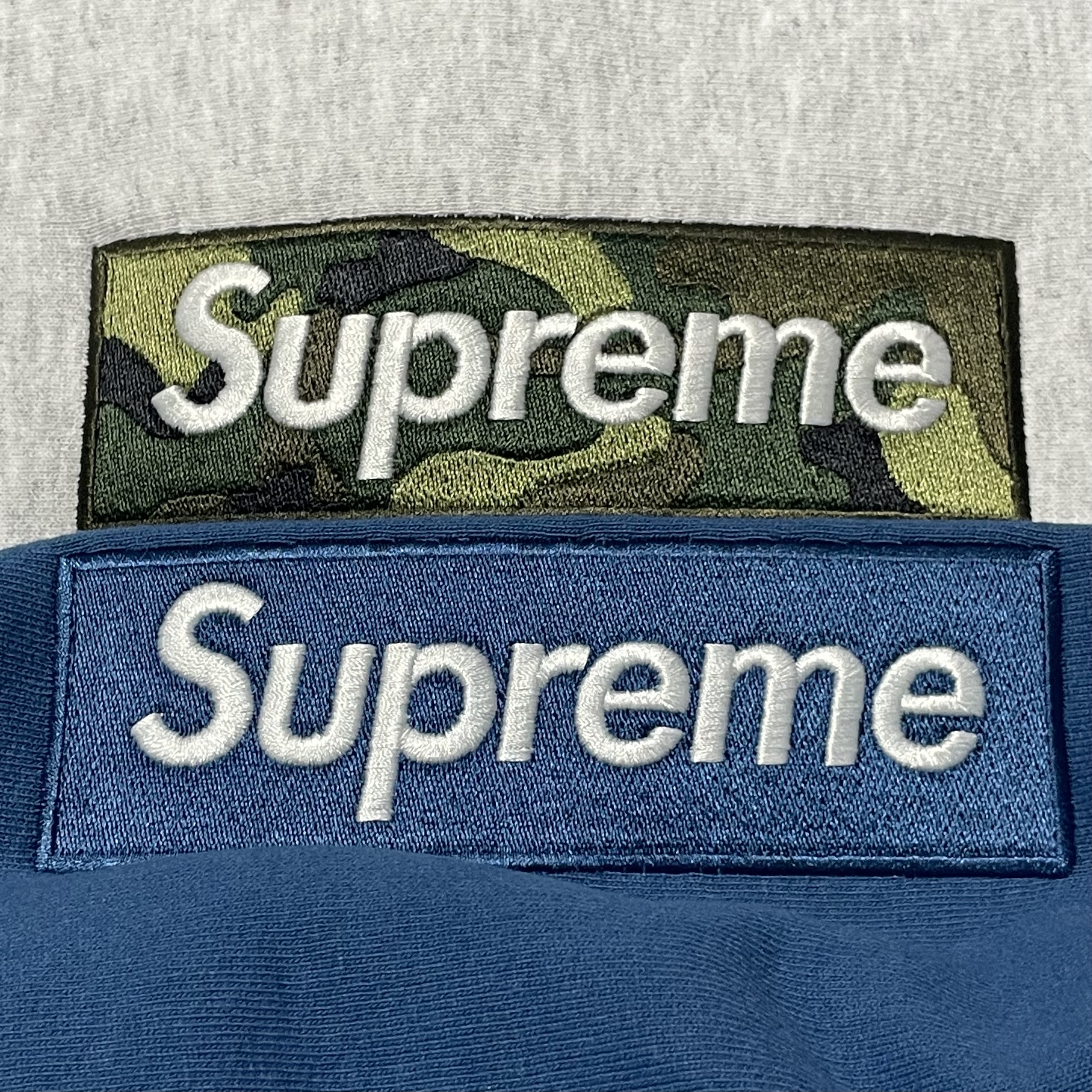Supreme Box Logo Hooded Sweatshirt Ash Grey - 23FW, Supreme Box Logo Hooded Sweatshirt Blue - 23FW 착용 스타일